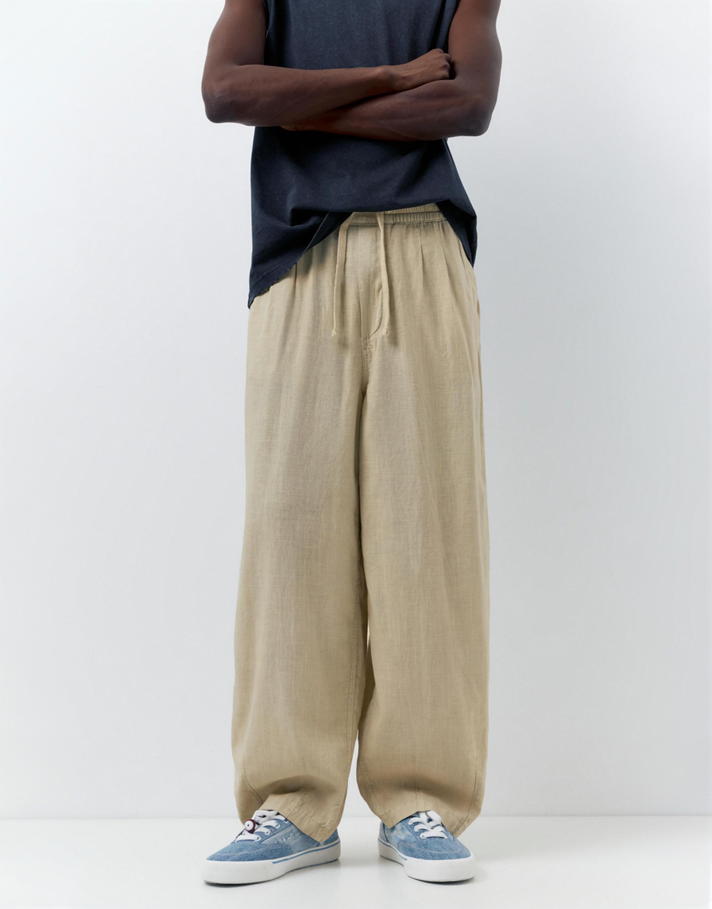 Ketenli jogger pantolon - Görsel 6