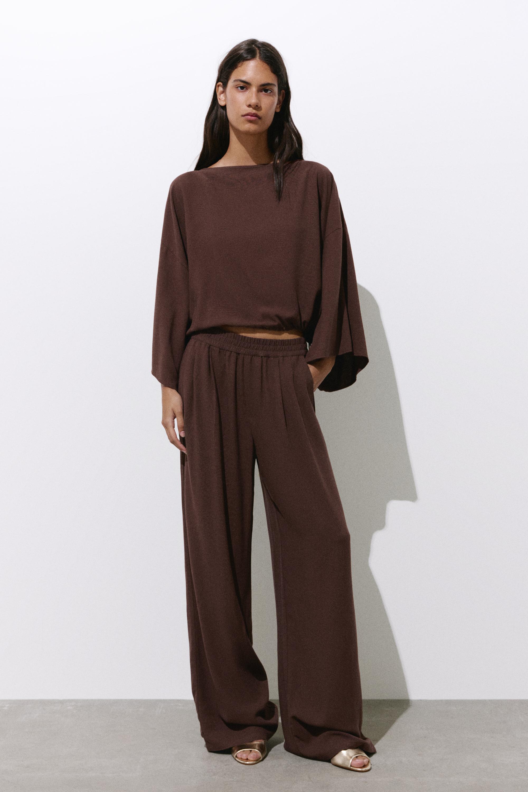 Cape blouse — Brown