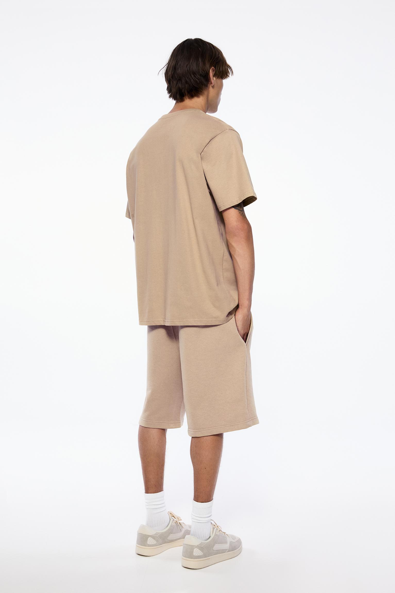 Pack of Bermuda jogger shorts and T-shirt — Sand