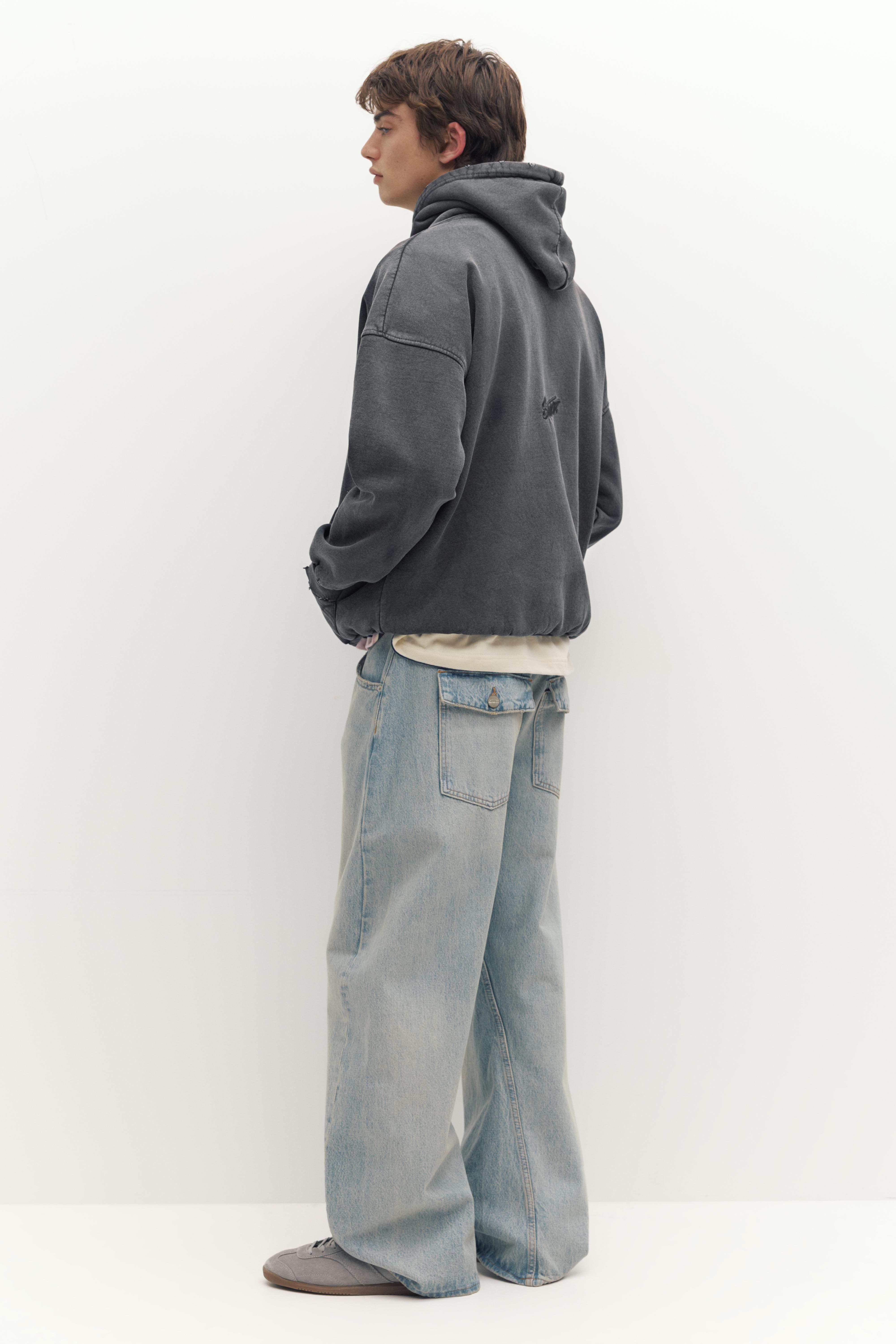 STWD Yıkanmış Kapüşonlu Sweatshirt - Görsel 17