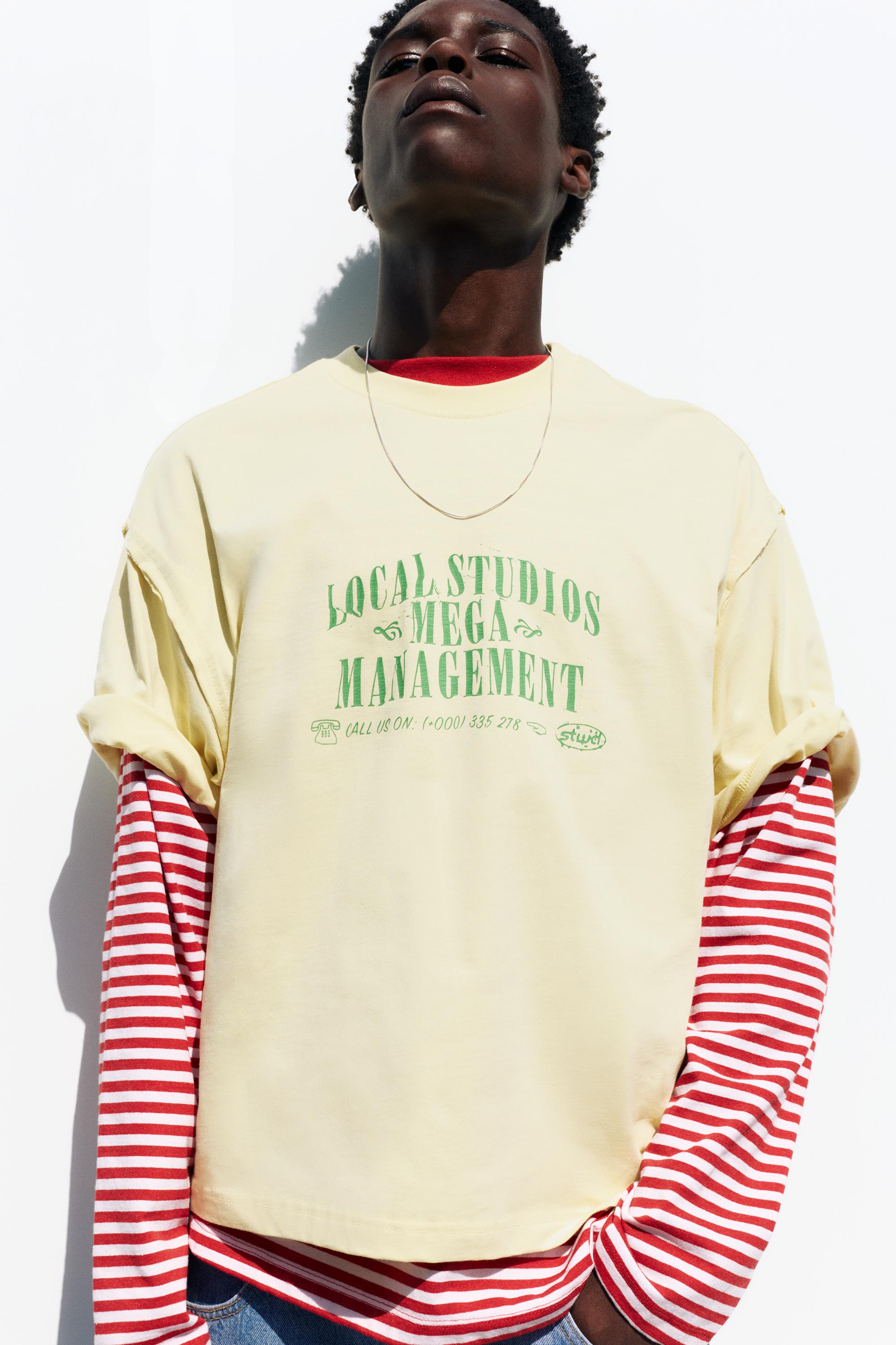 Cropped STWD graphic T-shirt — Yellow