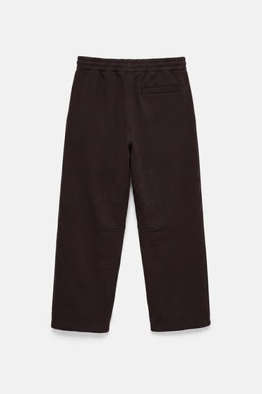 Neoprene-effect darted trousers — Brown 6