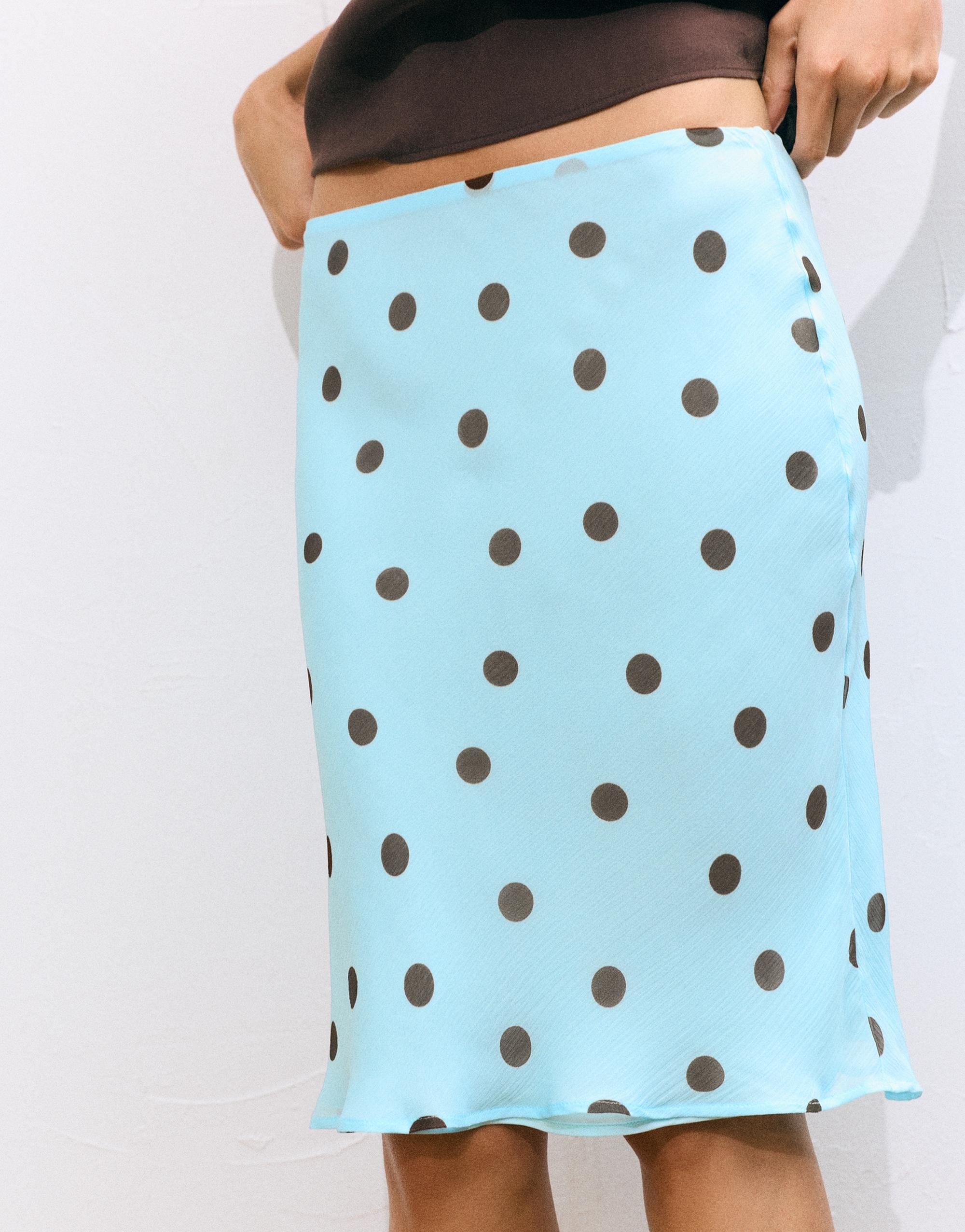 Polka dot midi skirt — Pale turquoise