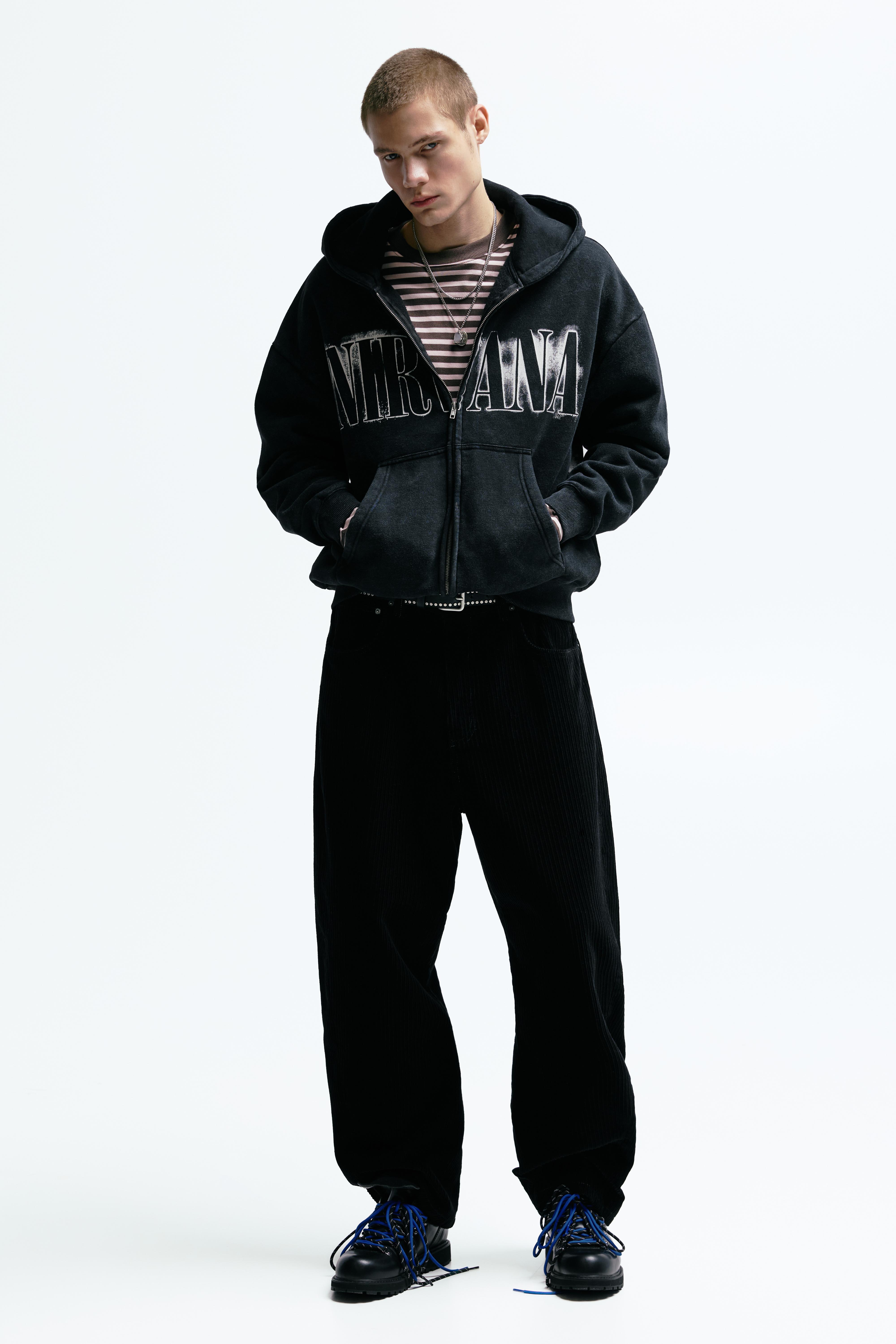 Nirvana fermuarlı kapüşonlu sweatshirt - Görsel 10