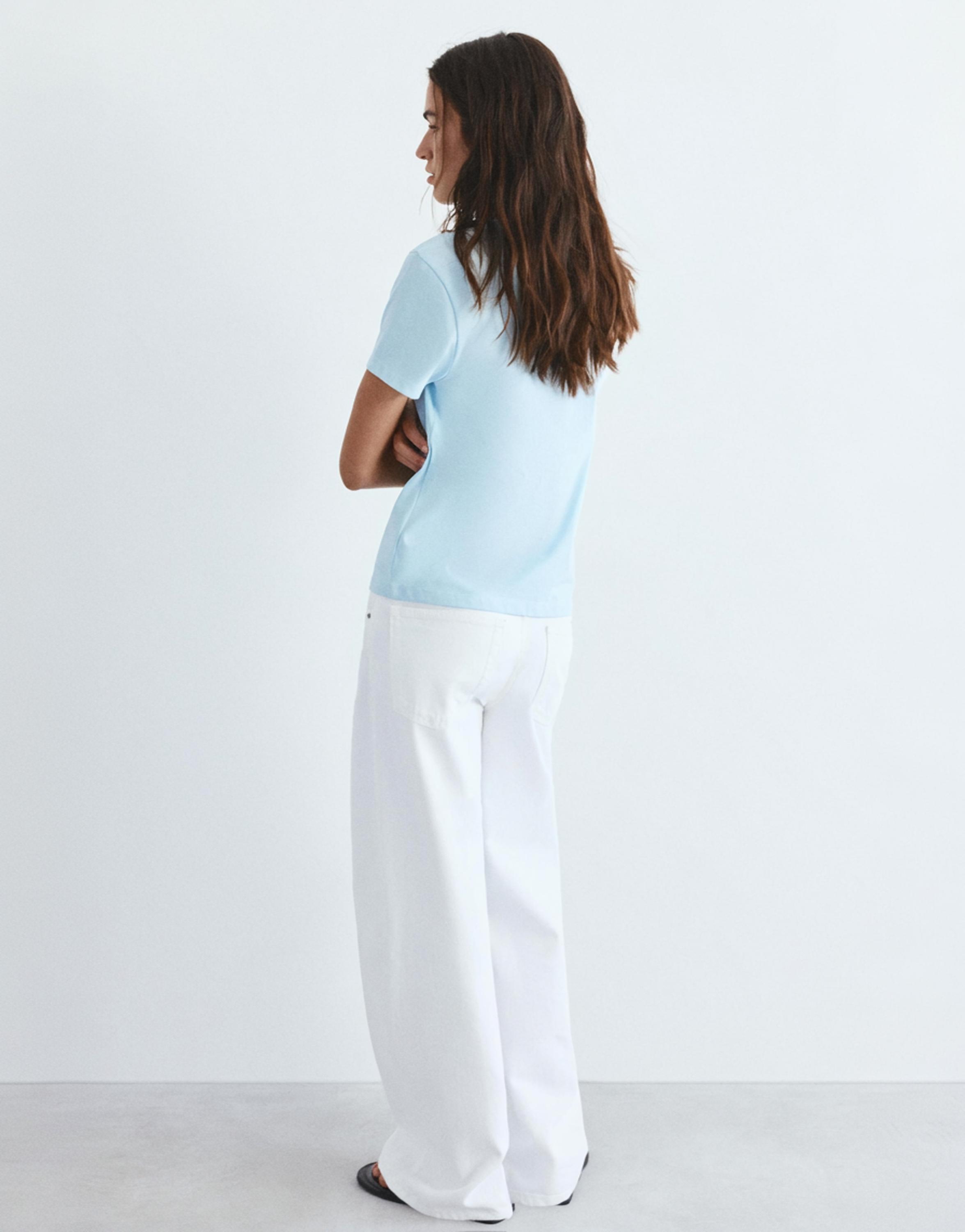 Short sleeve T-shirt 100% cotton — Sky blue