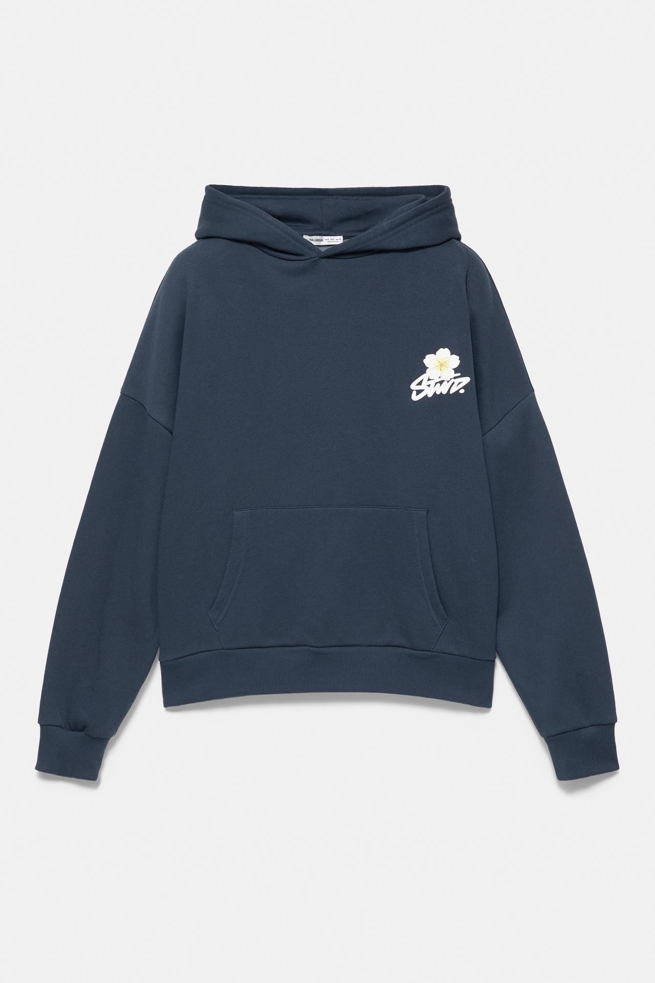 Daisy graphic hoodie — Navy