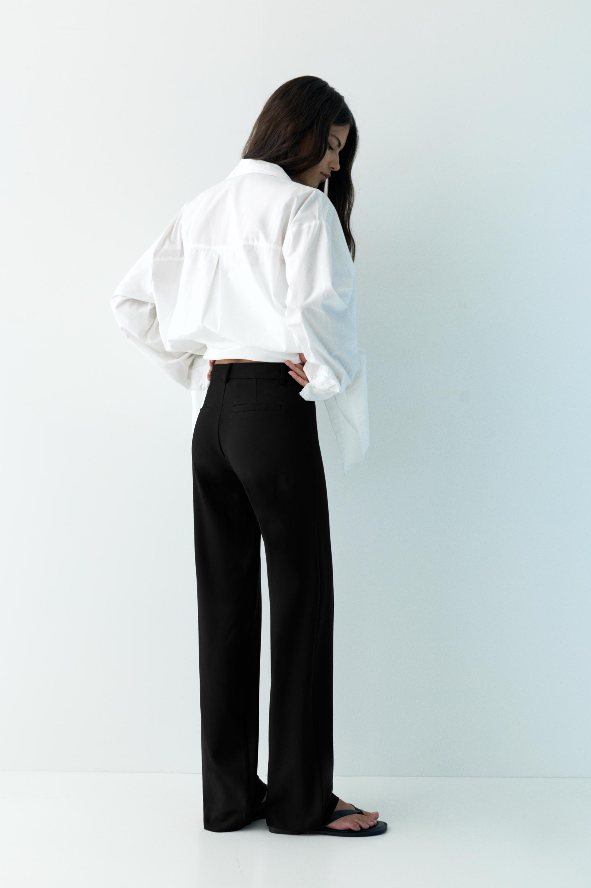 Uzun bol paça kumaş pantolon - Görsel 15