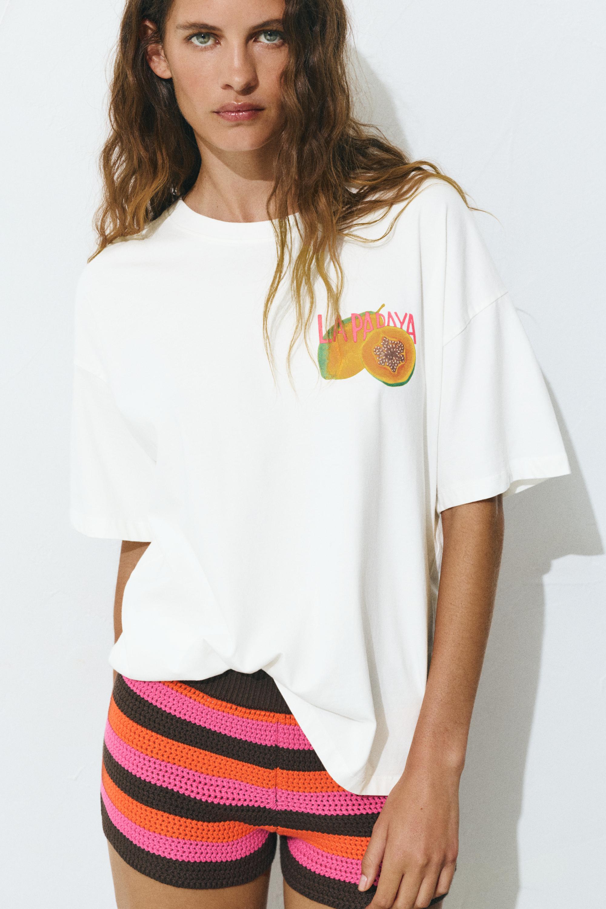 Papaya grafik baskılı t-shirt - Görsel 11