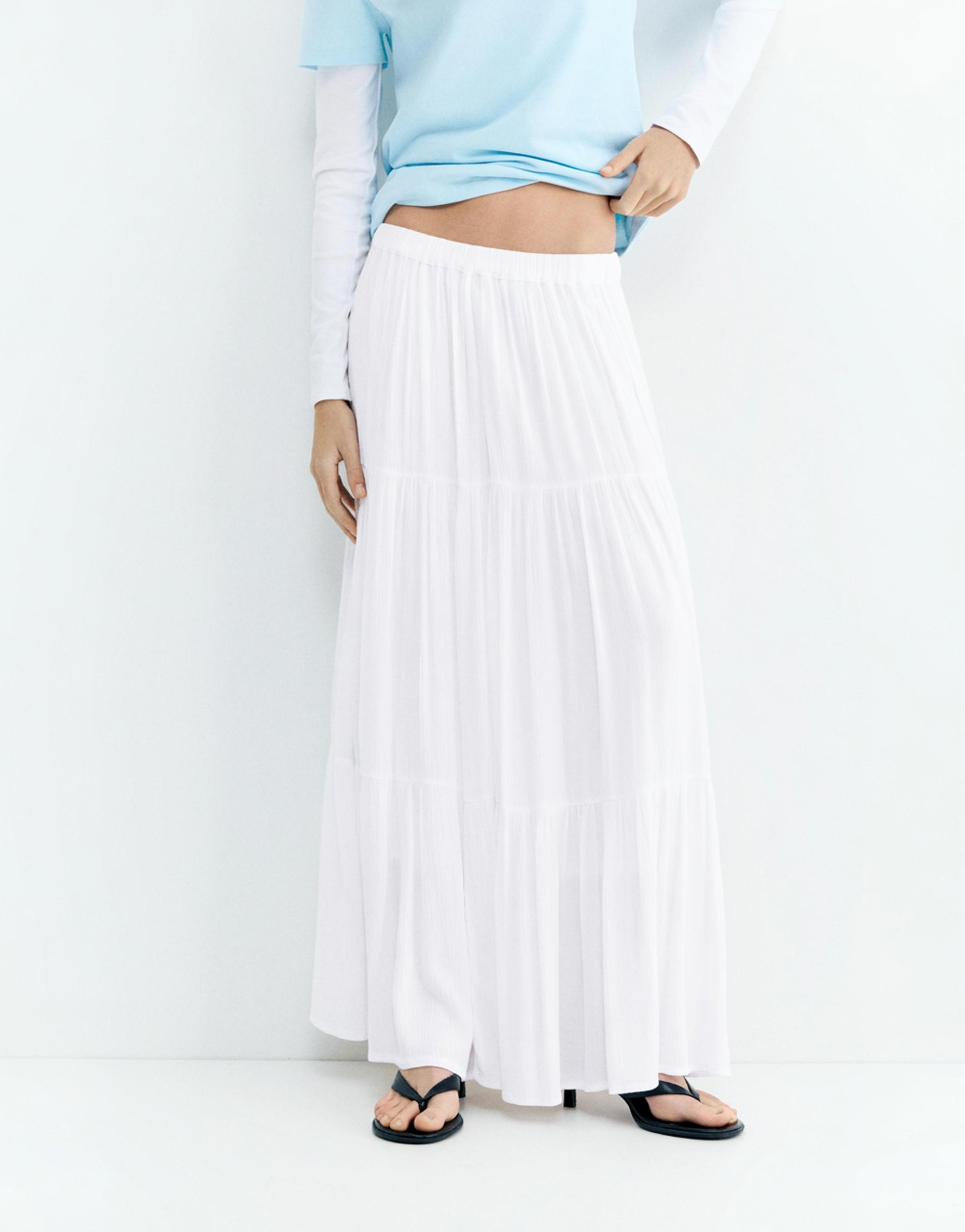 Panel detaylı midi etek - Görsel 23