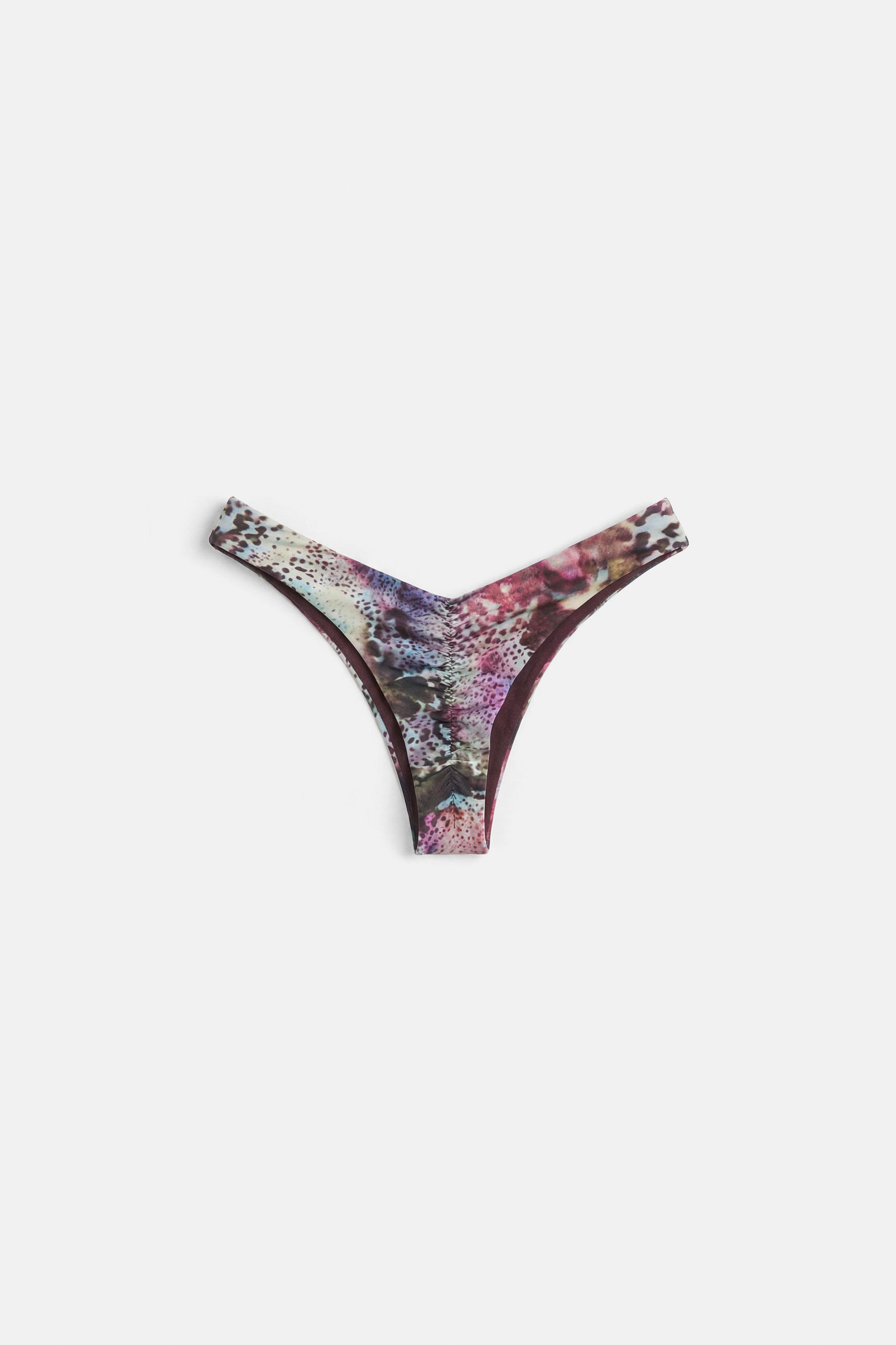 Tie-dye animal print bikini bottoms — Brown