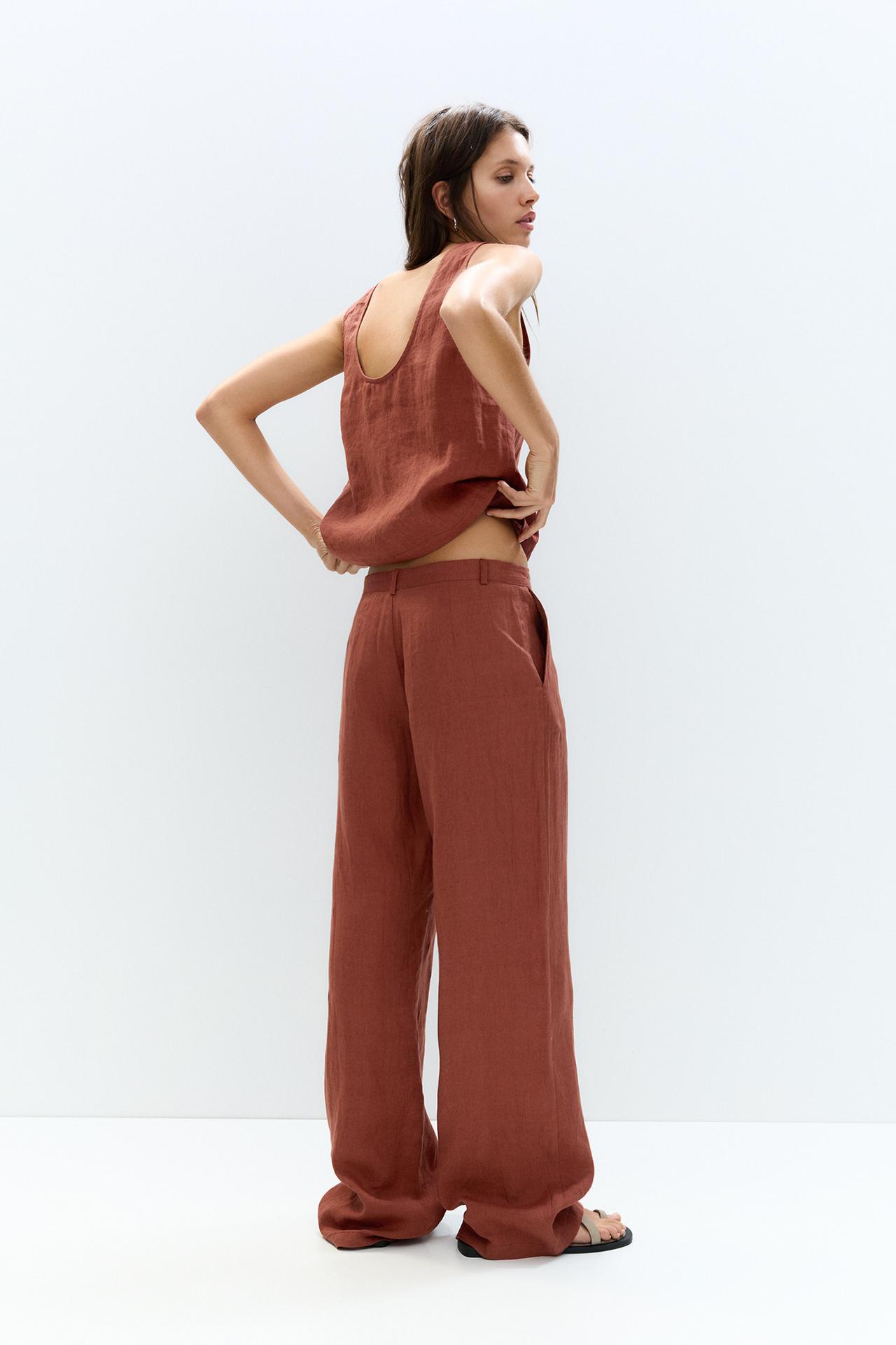 100% linen smart trousers