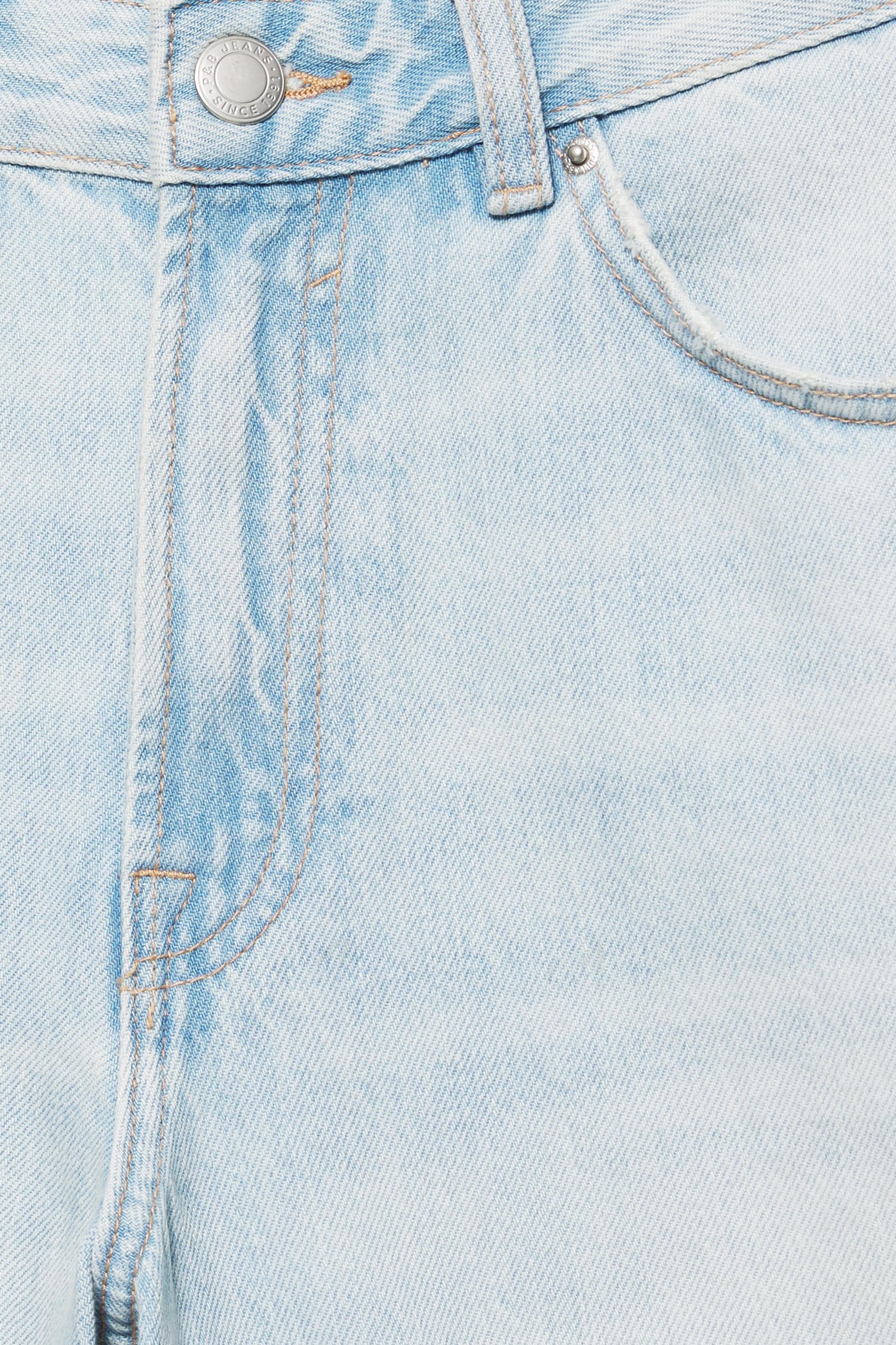 Low-rise denim jorts — Faded blue