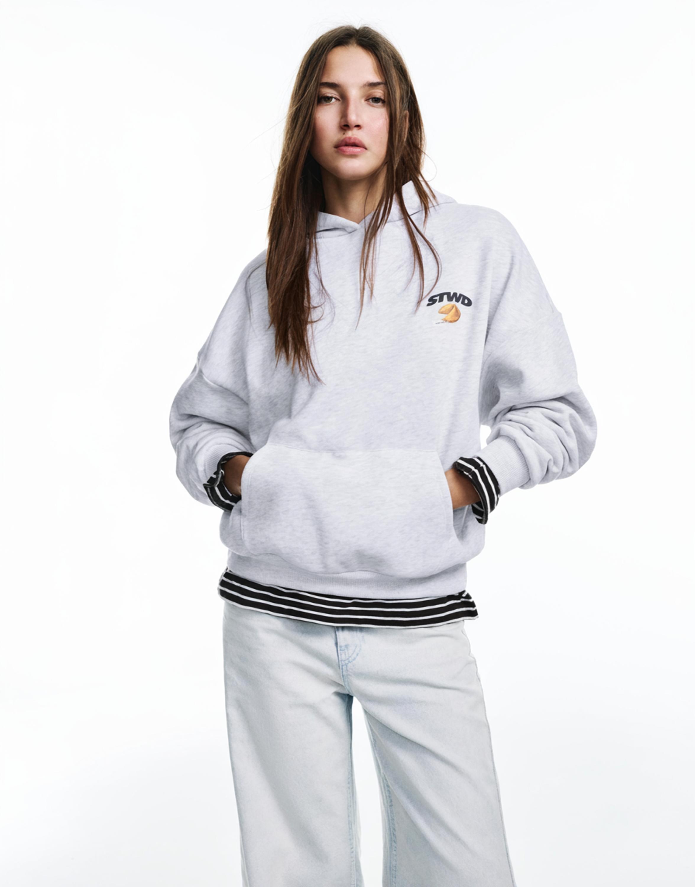 STWD fortune cookie hoodie — Grey marl