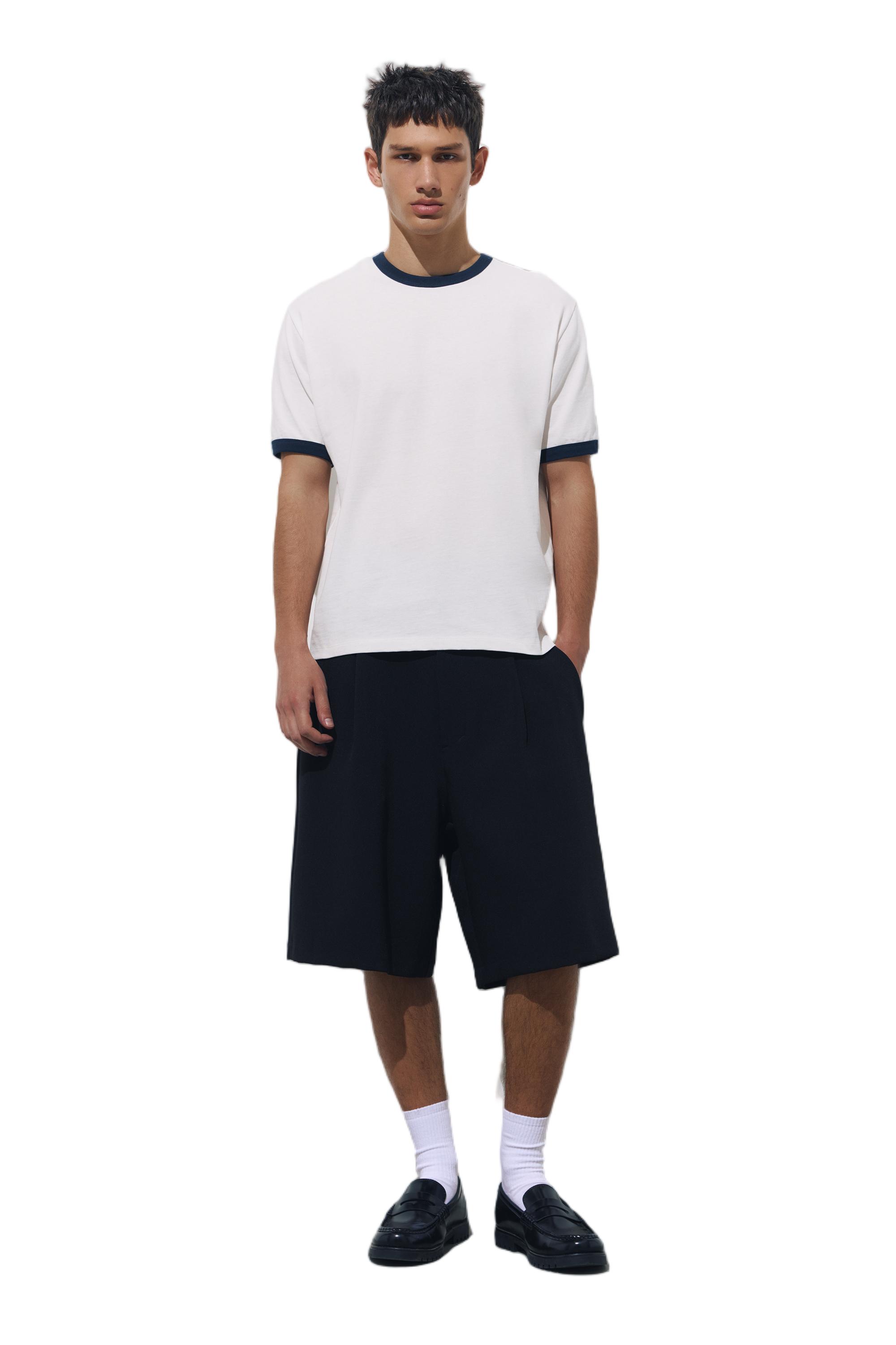 Contrast trim T-shirt — Off white