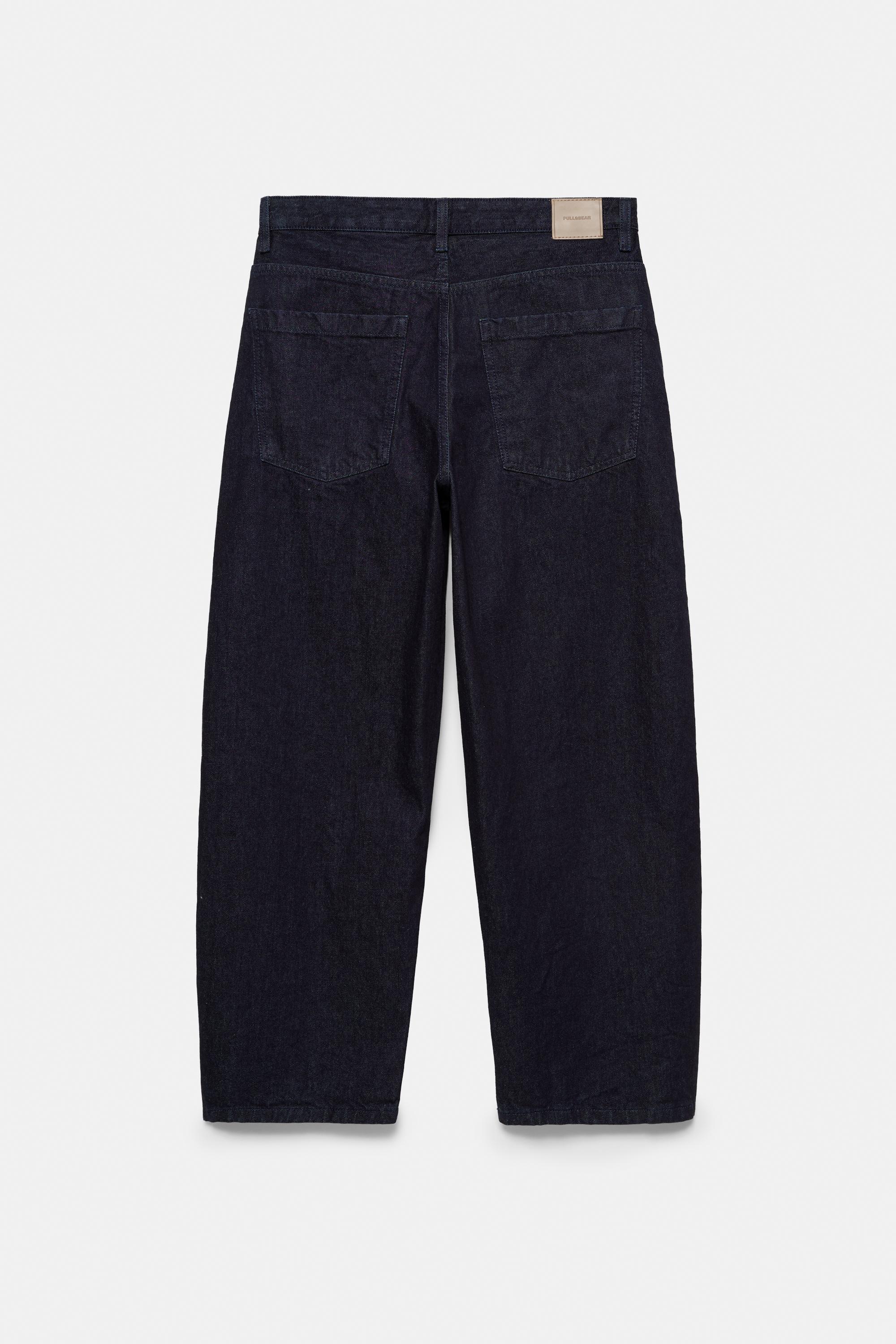 Front seam barrel jeans — Navy