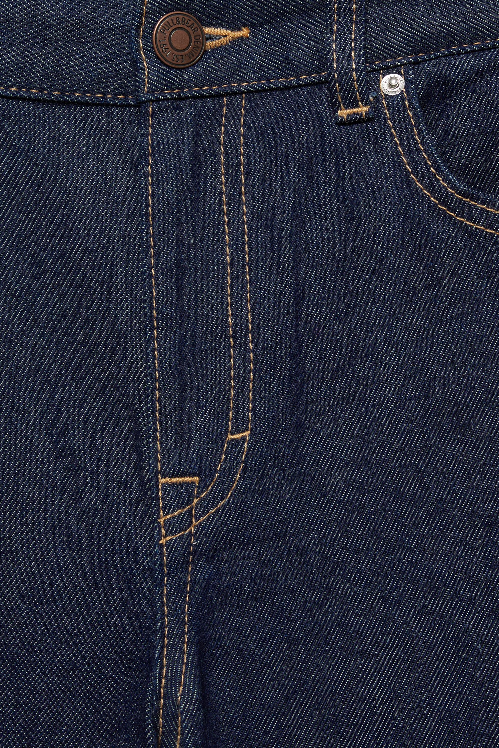 High-waist wide straight-leg jeans — Navy