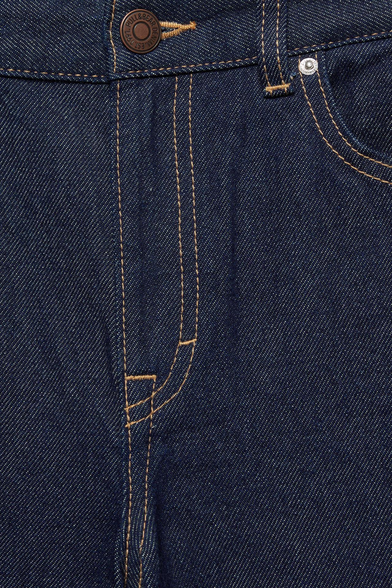 High-waist wide straight-leg jeans — Navy