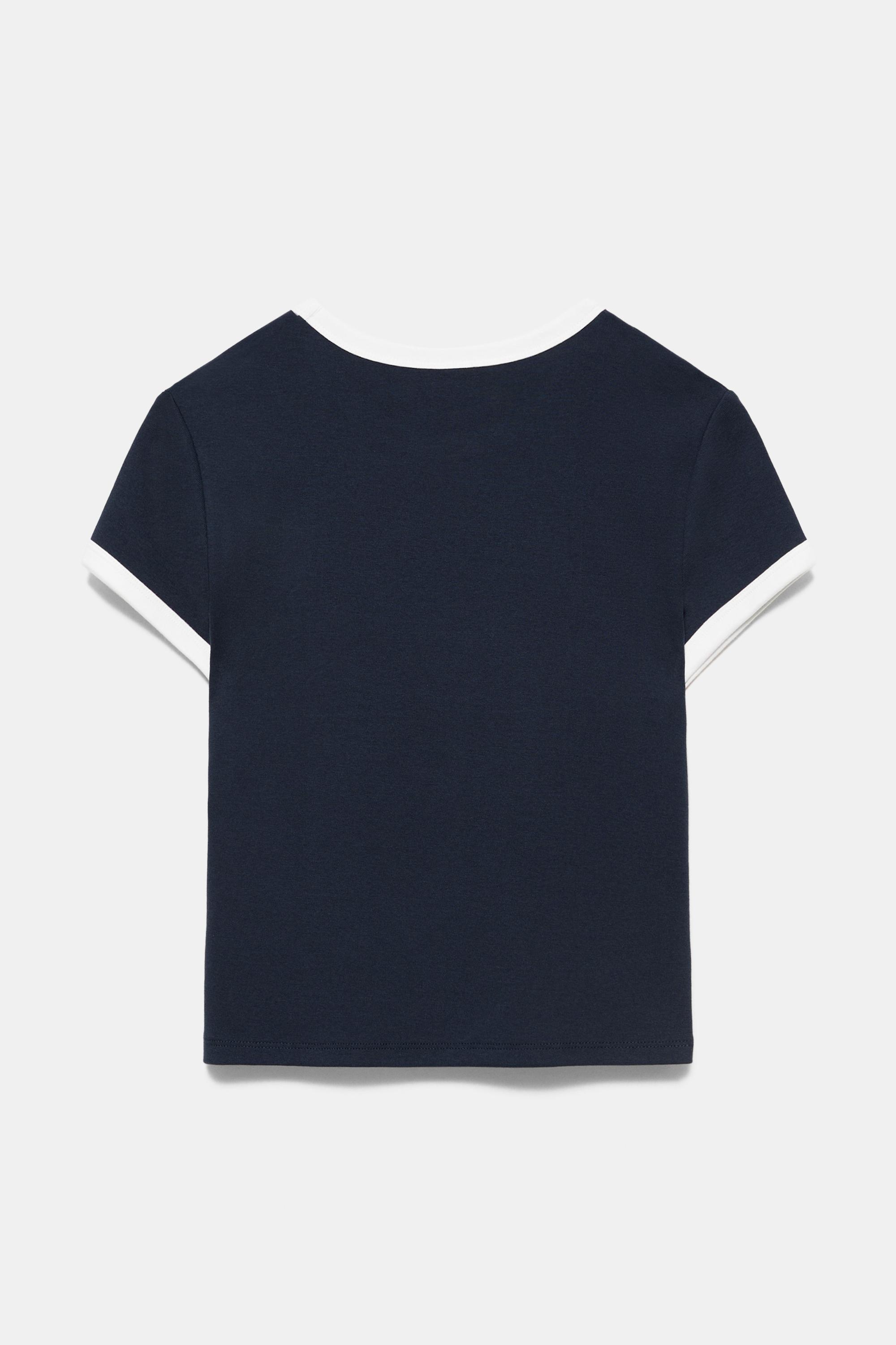 Ribbed graphic T-shirt — Navy