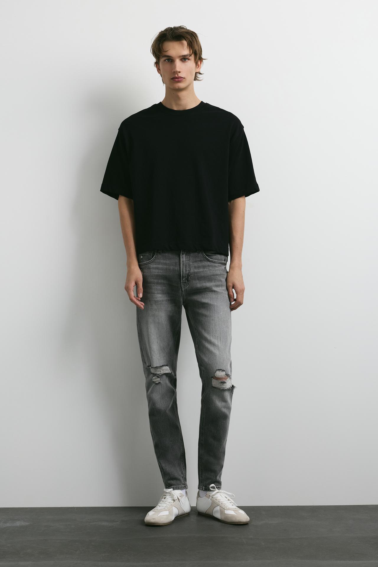 Ripped skinny jeans — Dark grey