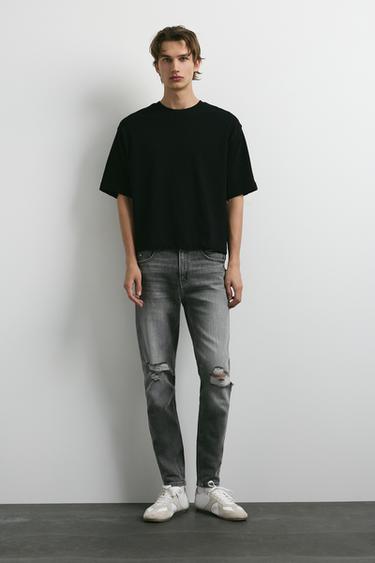 Ripped skinny jeans — Dark grey 1