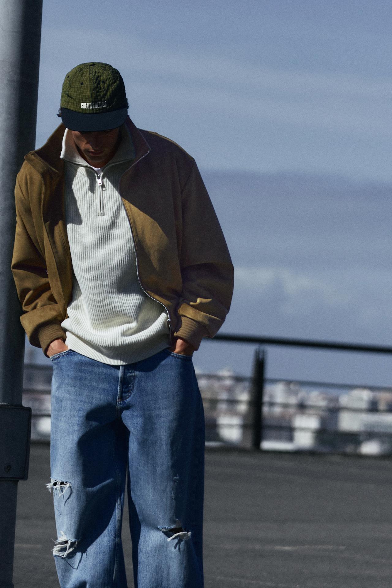 Printed embroidered cap — Medium green