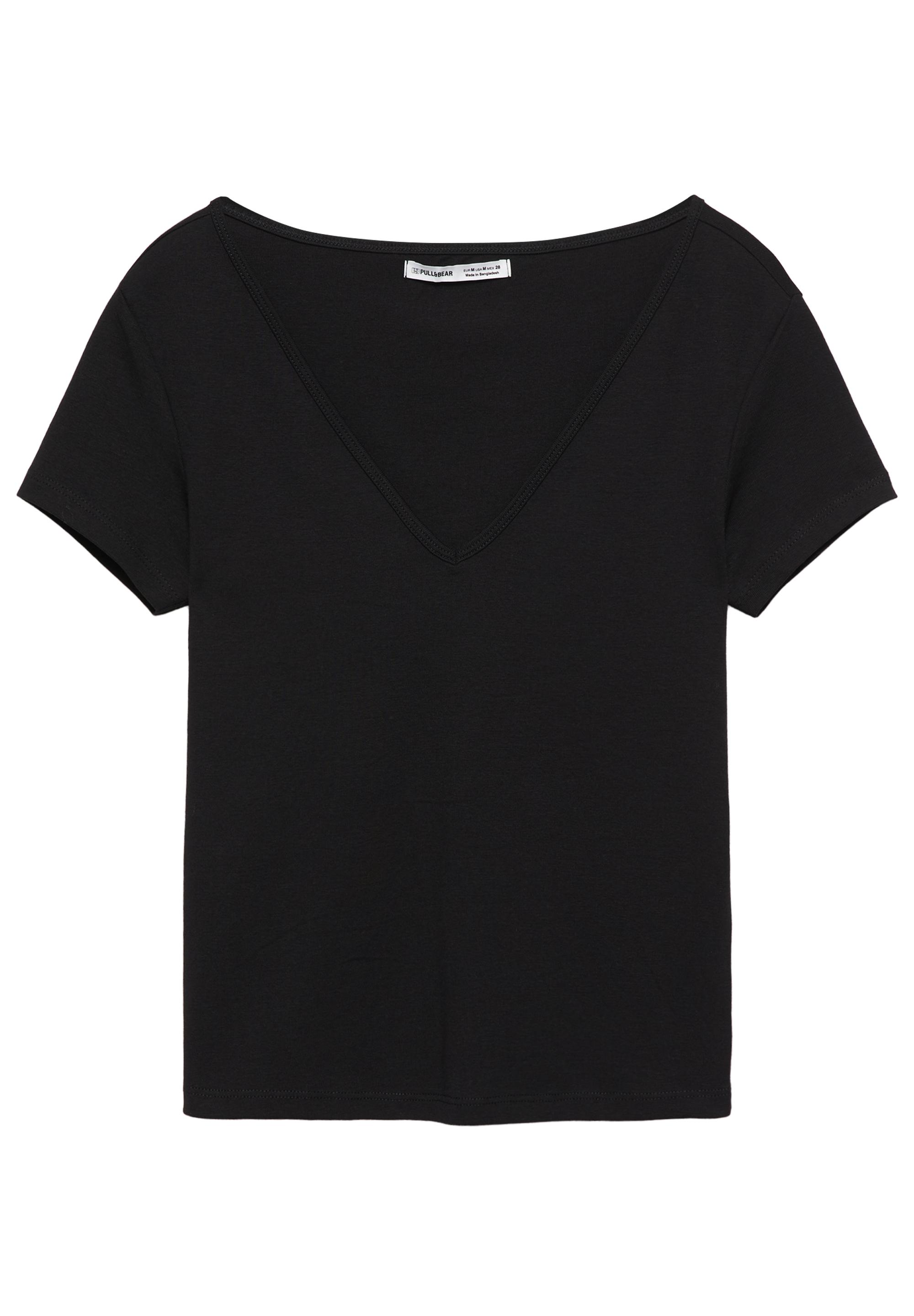V-neck T-shirt — Black