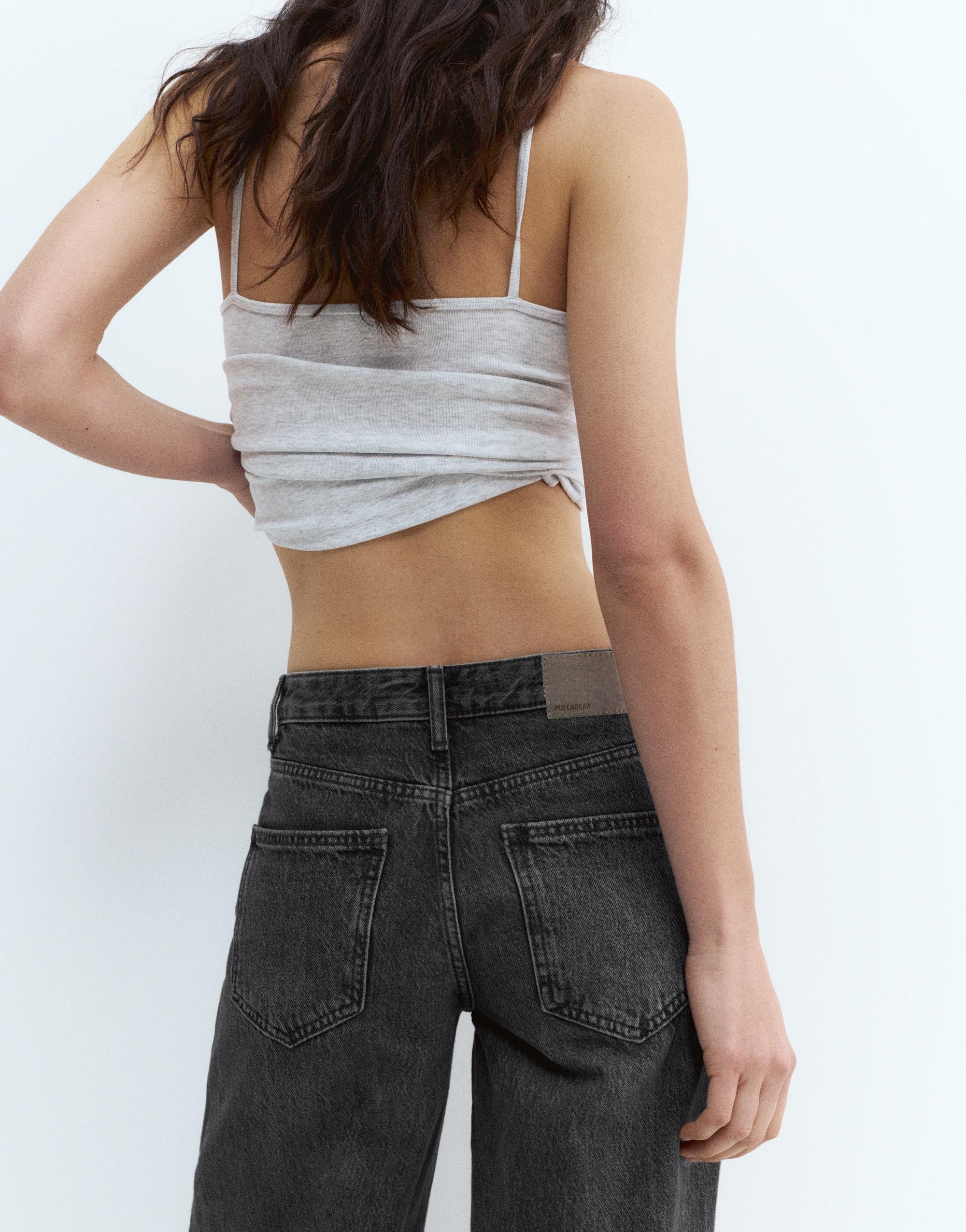 Low-rise wide-leg jeans — Medium grey