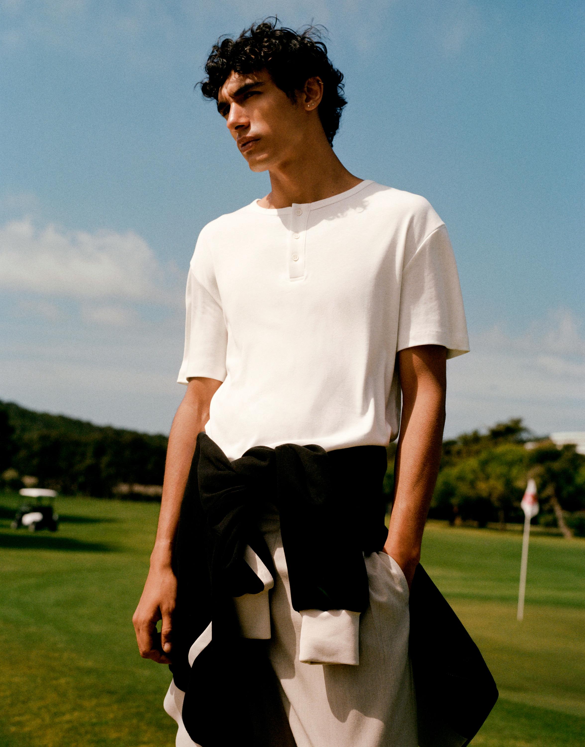 Basic Henley T-shirt — White