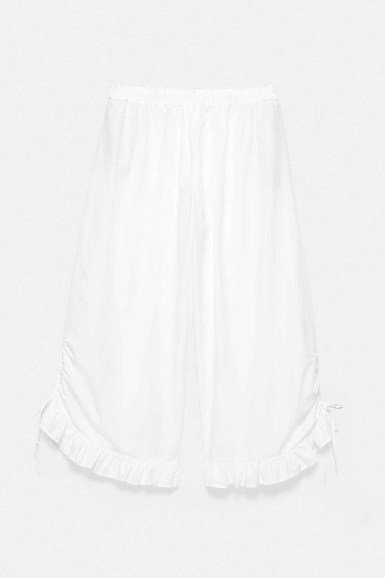 Ruffle bow sarouel trousers — White