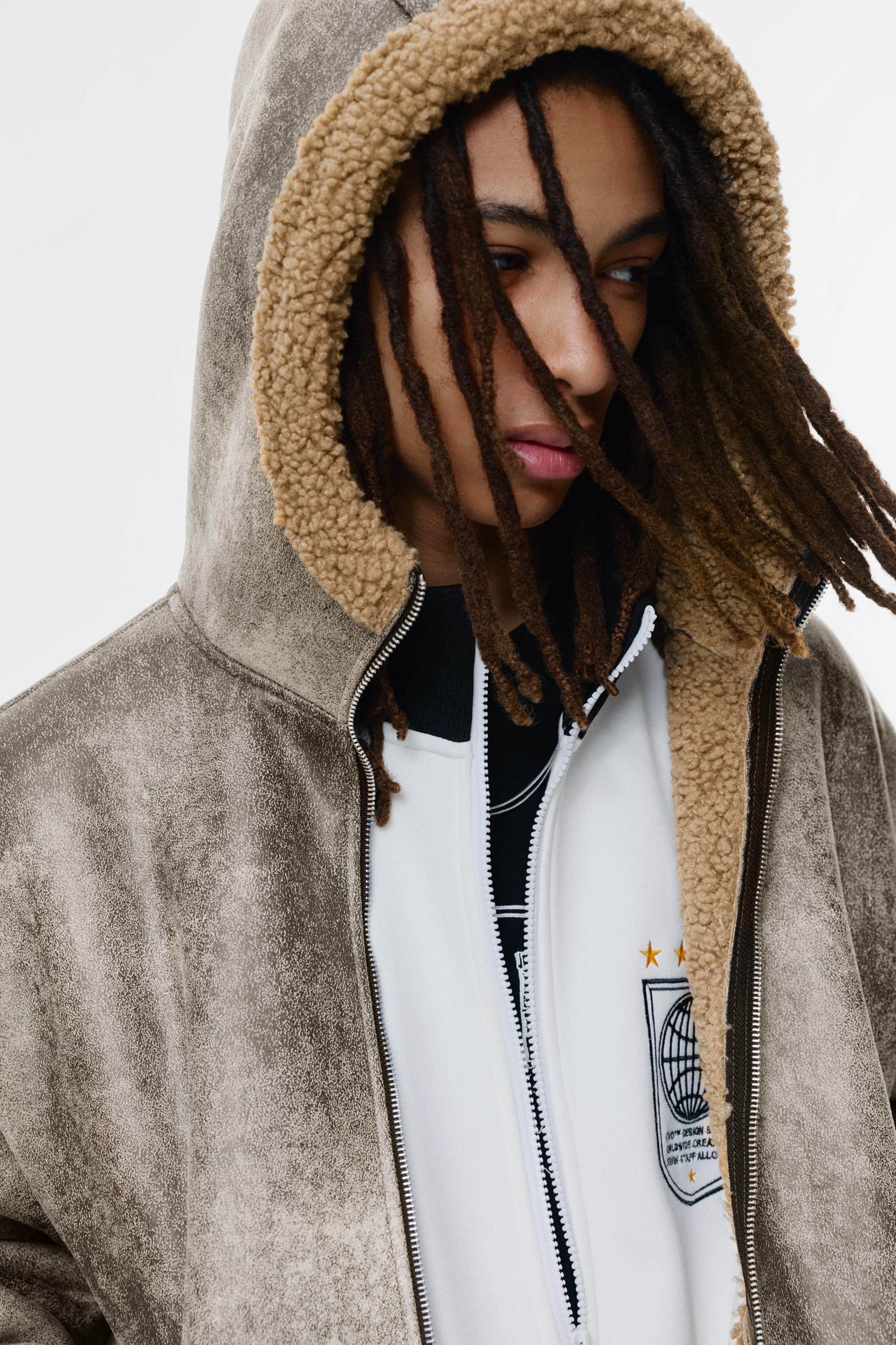 Casaco Polipele Com Efeito De Pelo Encaracolado