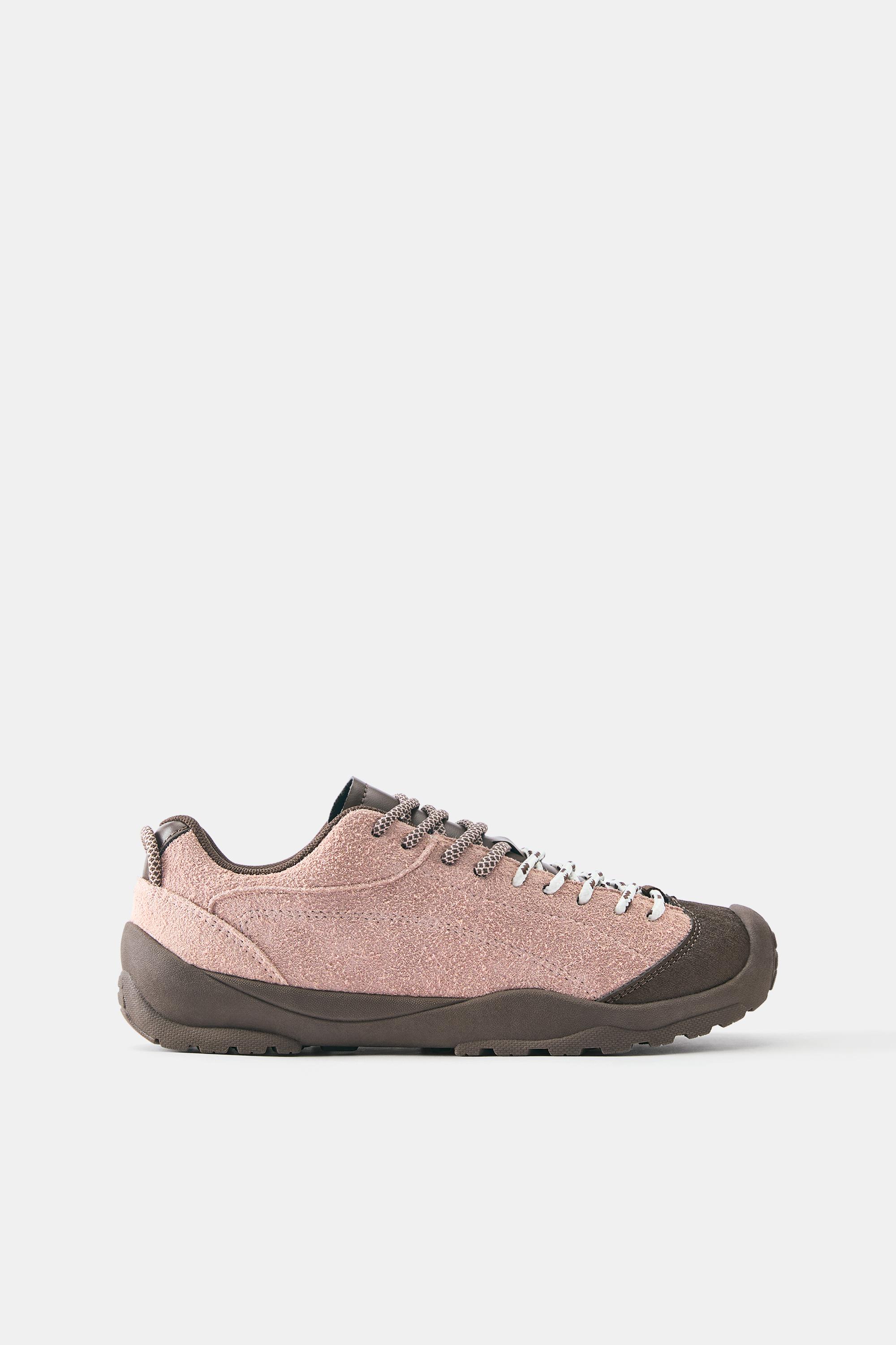 Leather trekking trainers — Pink