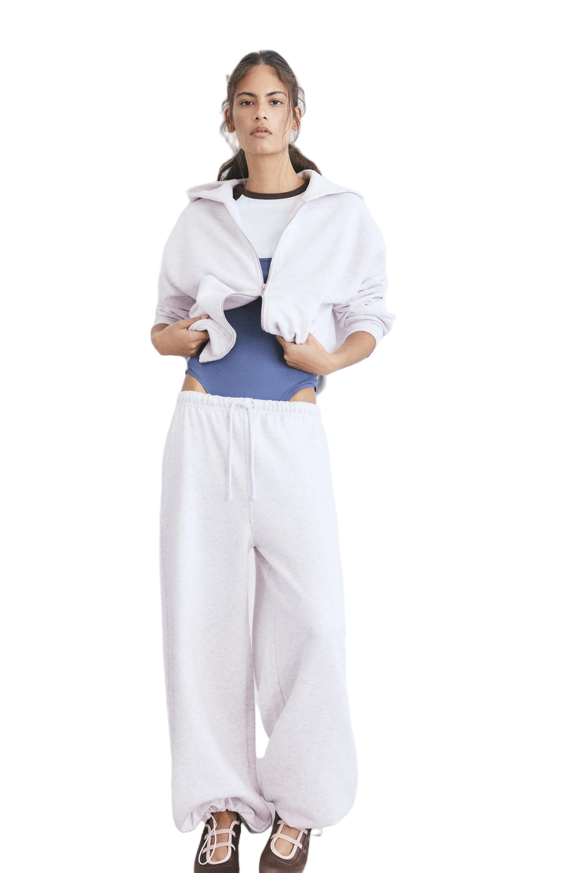 Hoodie with zipper — Grey marl