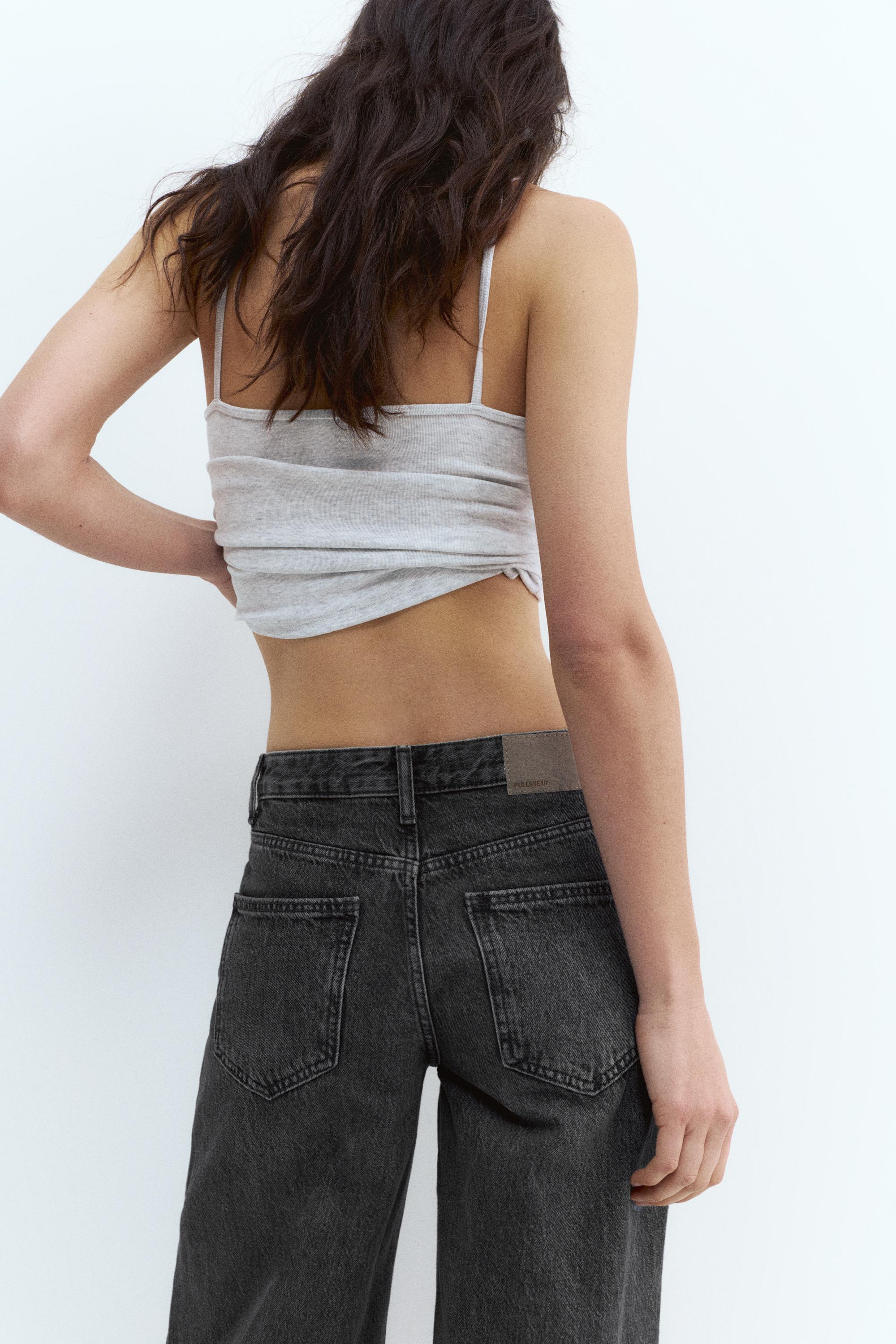 Low-rise wide-leg jeans — Medium grey