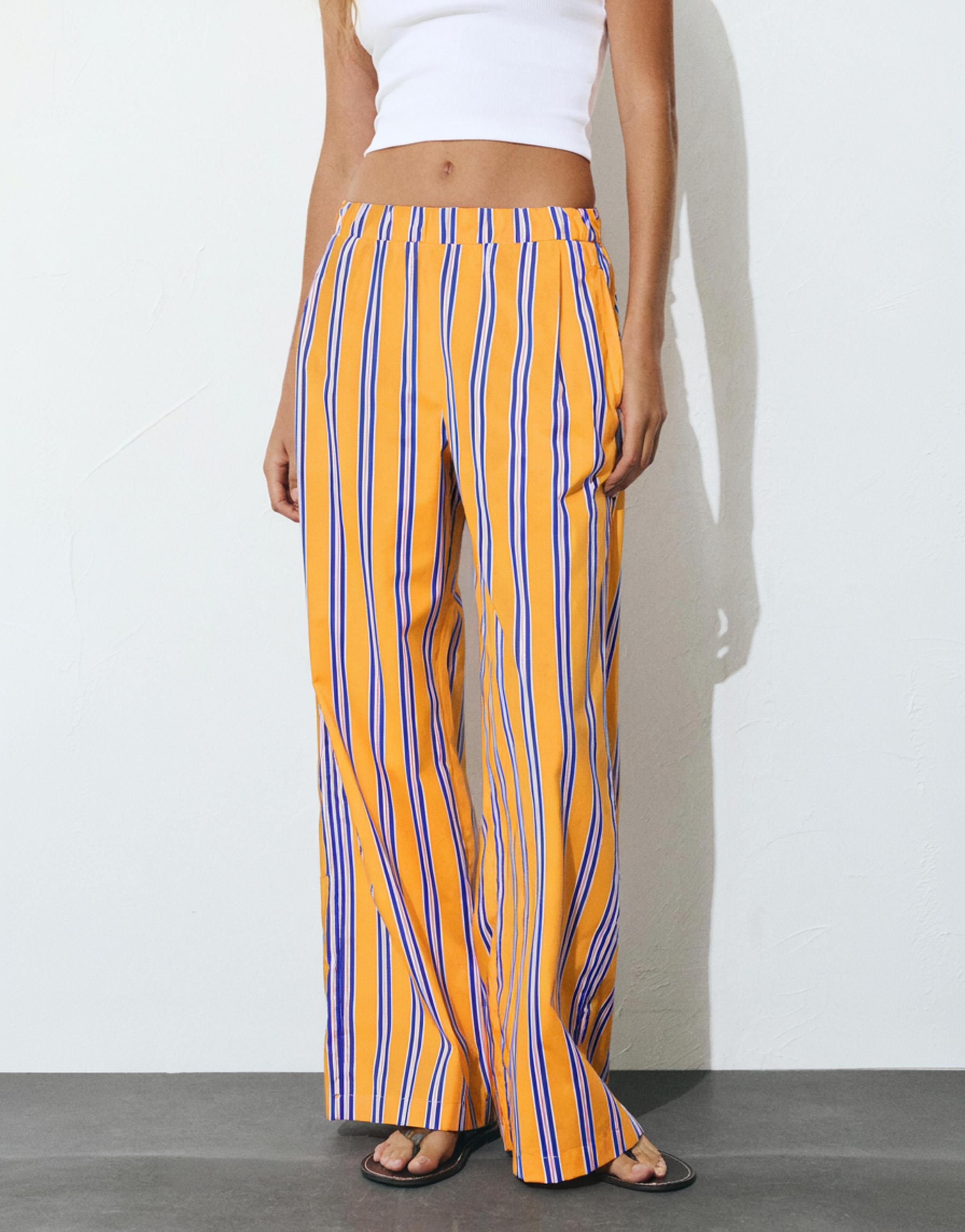 Çizgili pijama pantolon - Görsel 12