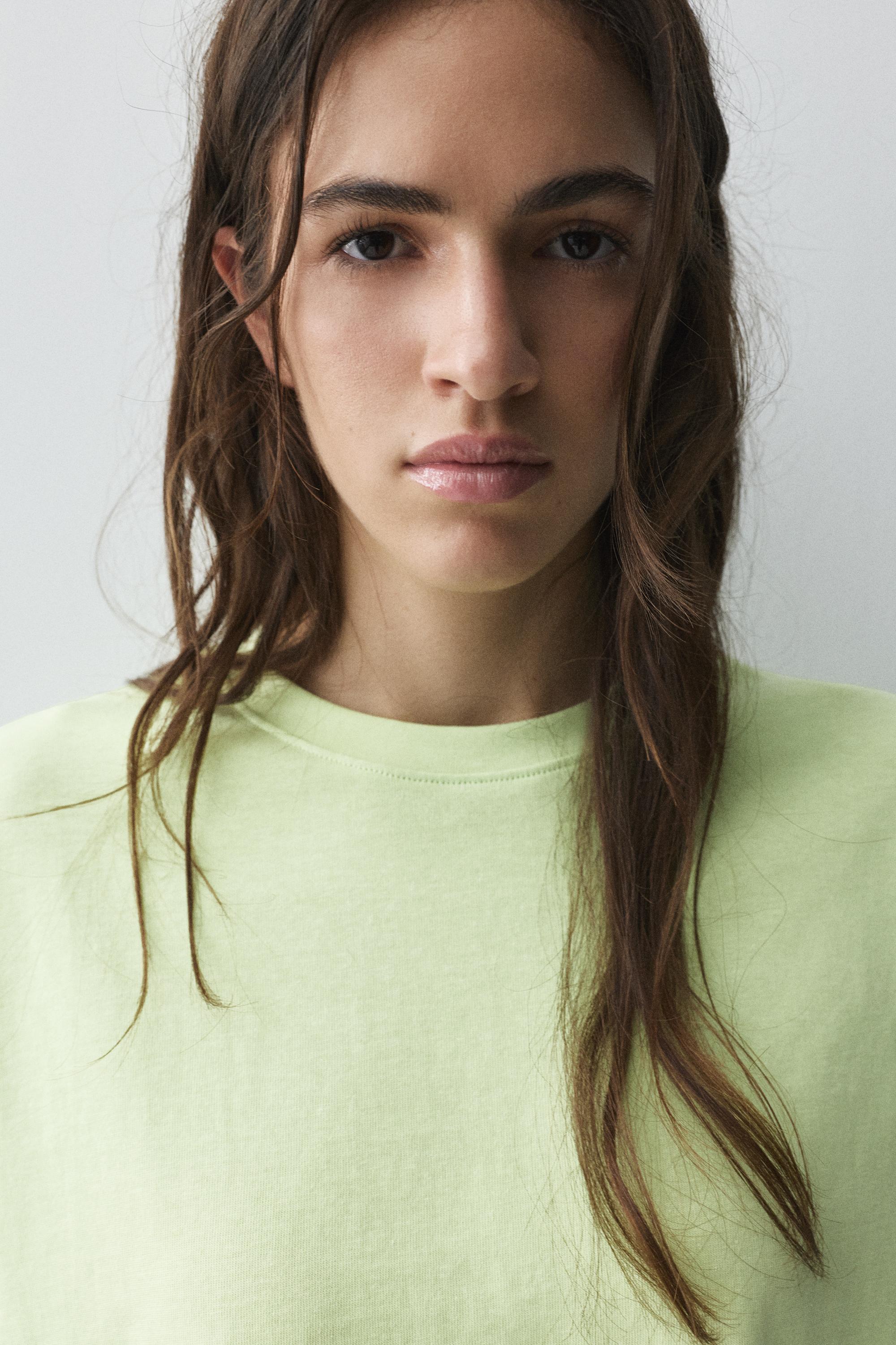 Boxy fit short sleeve T-shirt — Lime