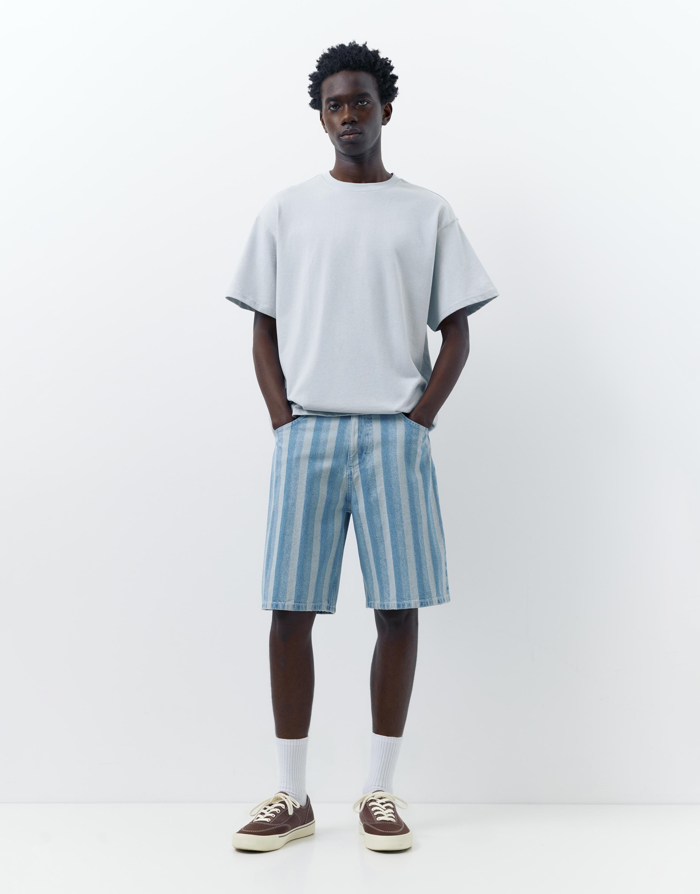 Baggy denim bermuda - Görsel 9