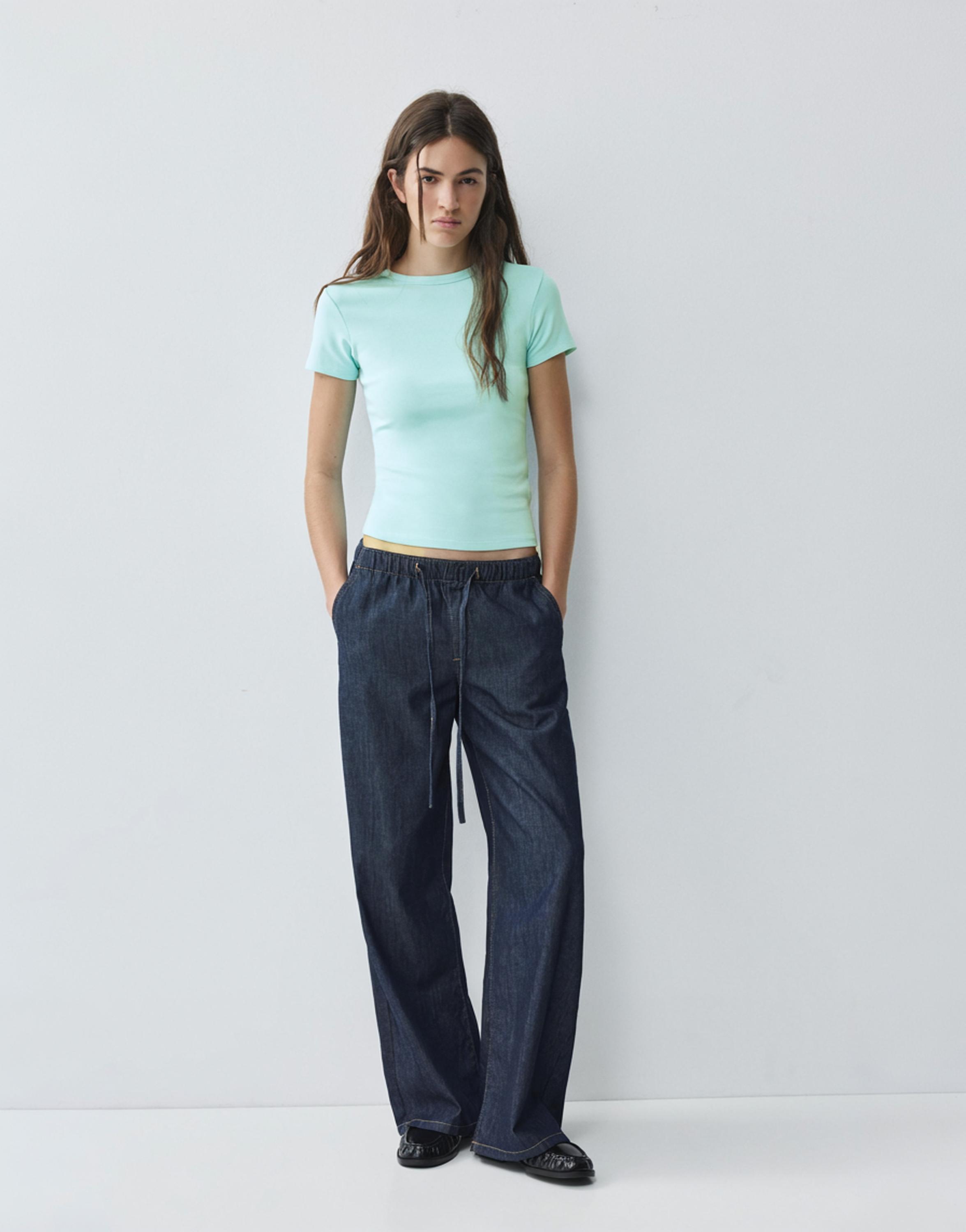 Fitted short sleeve T-shirt — Sky blue