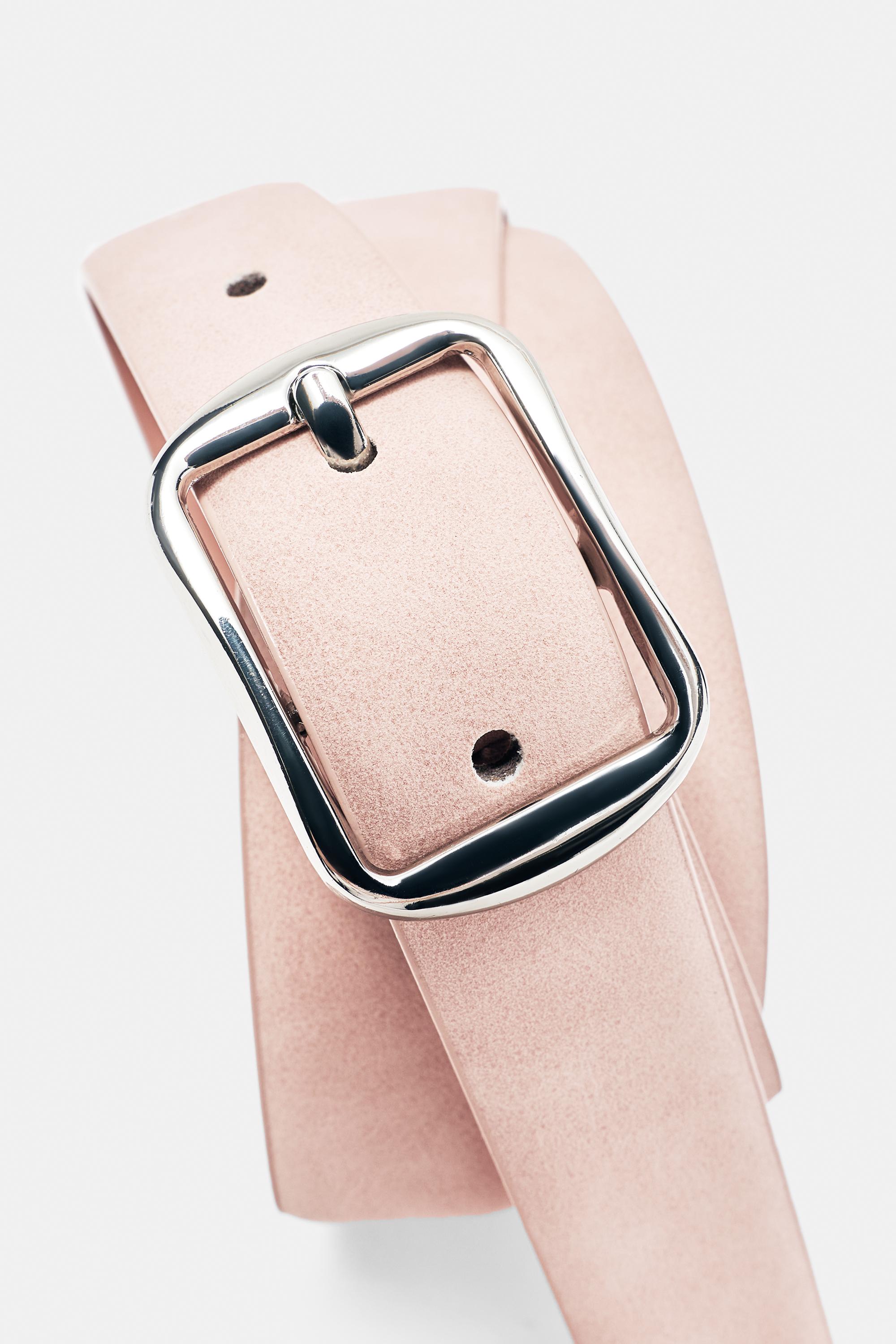 Square buckle belt — Pink
