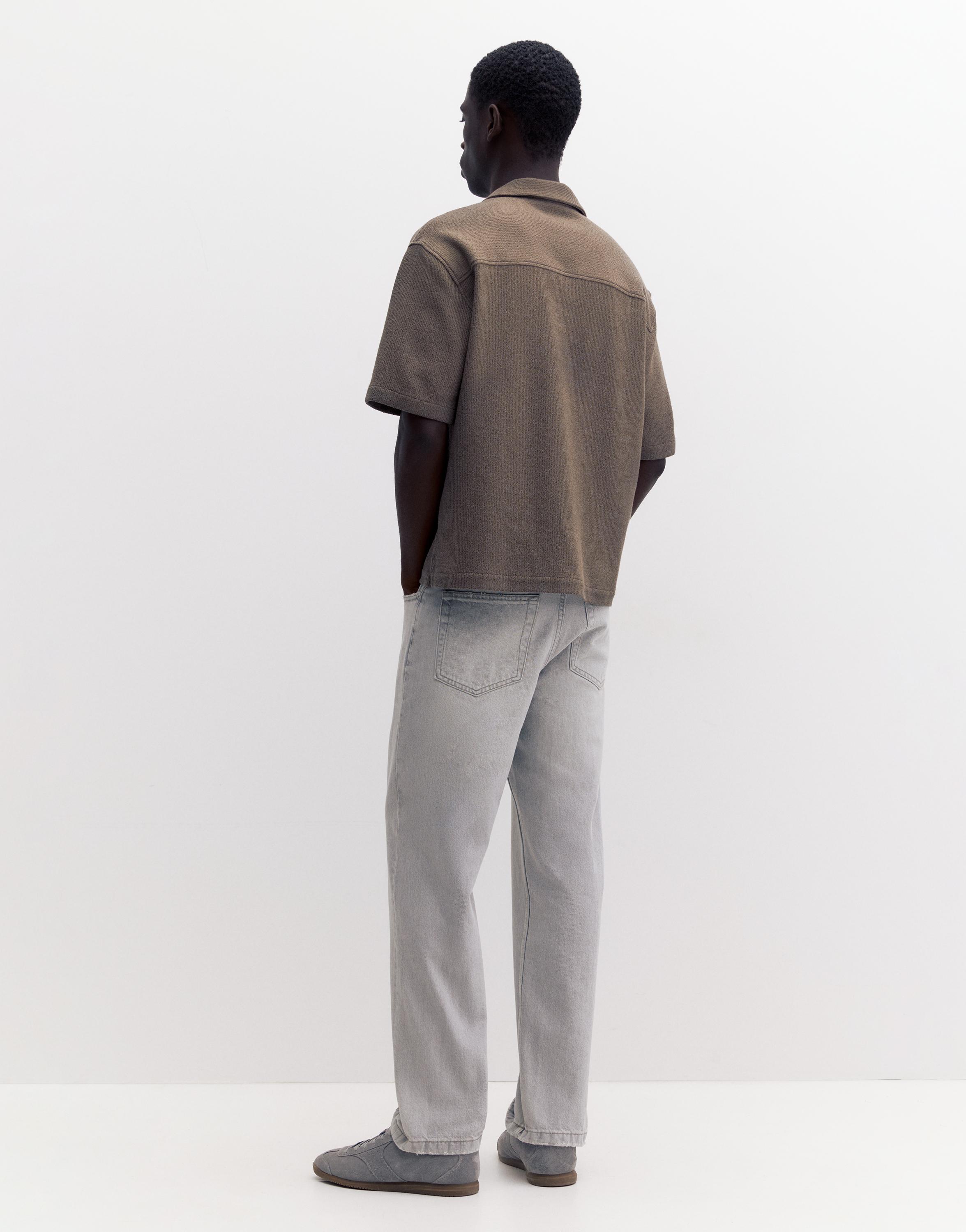 Terrycloth short sleeve shirt — Mole brown