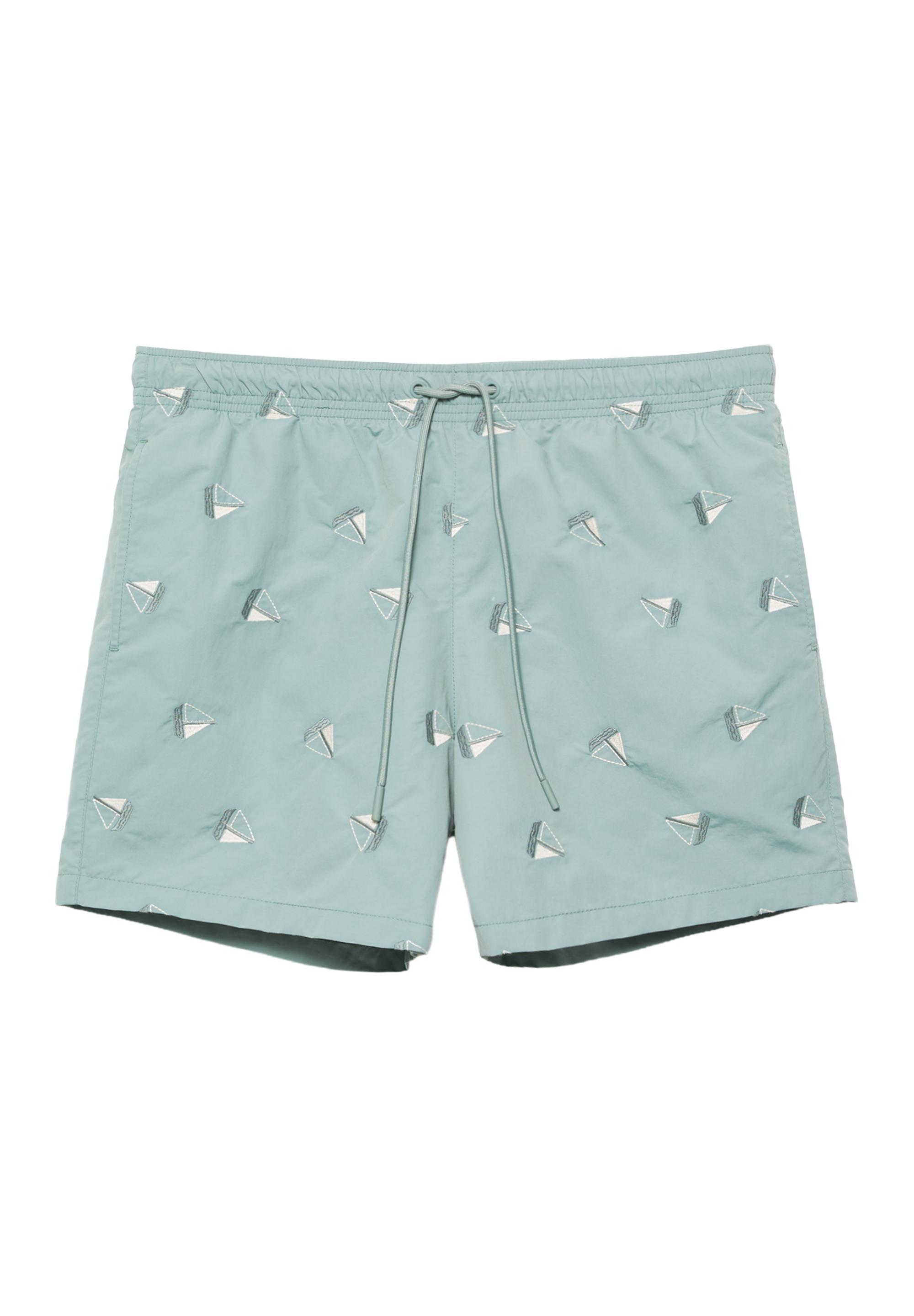 Embroidered board shorts — Greenish