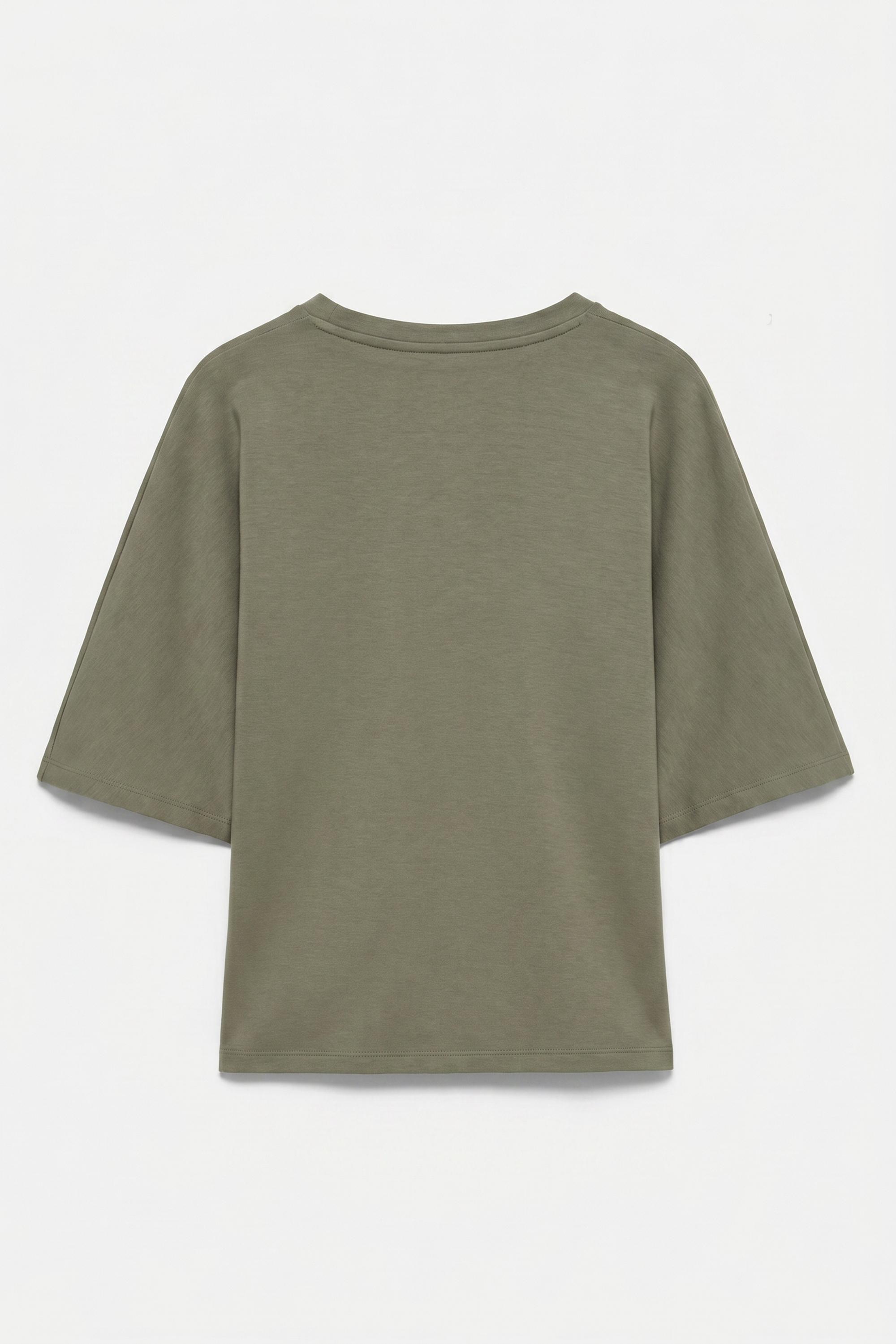 Modal-blend boxy T-shirt — Khaki