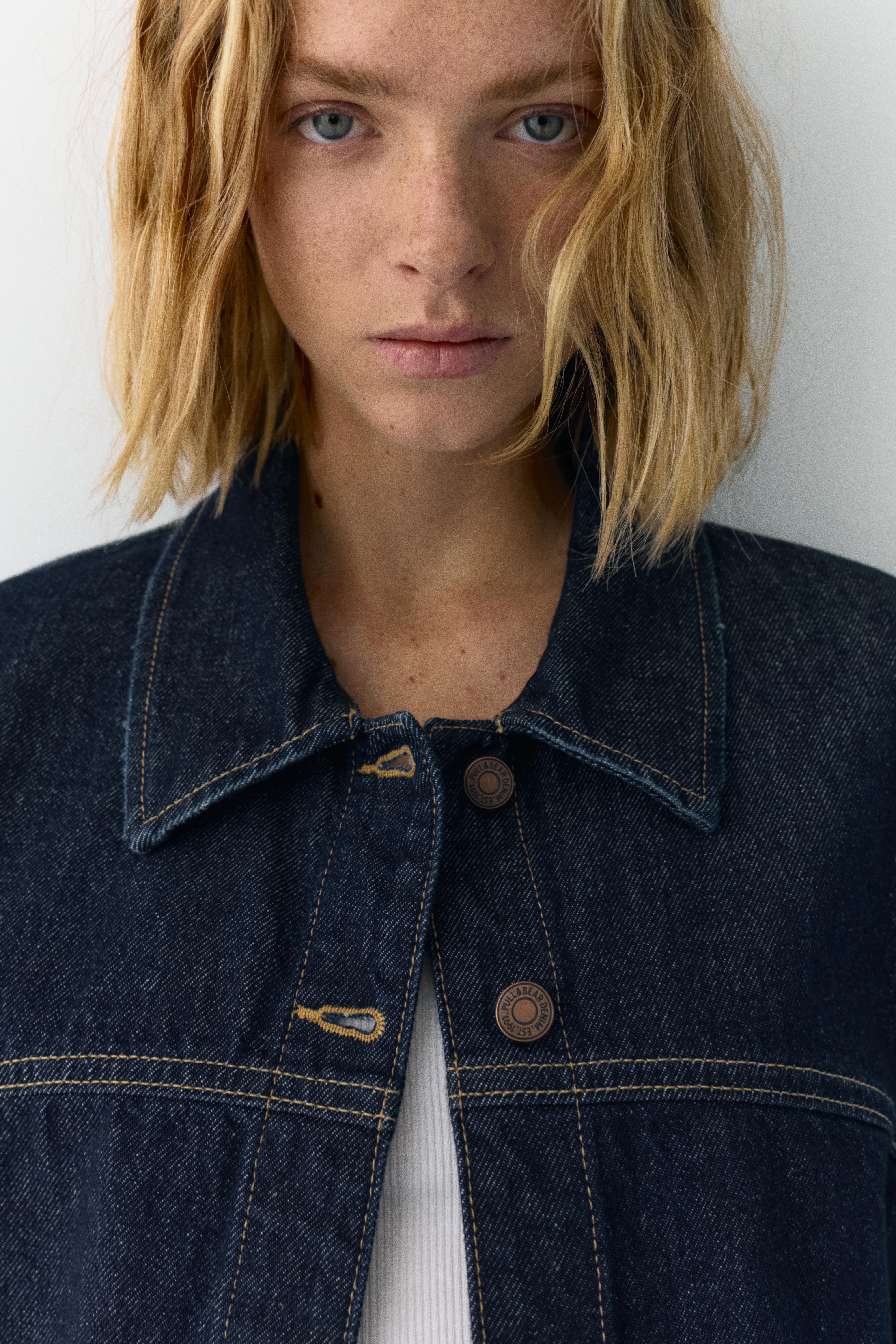 Boxy kesim denim ince ceket - Görsel 42