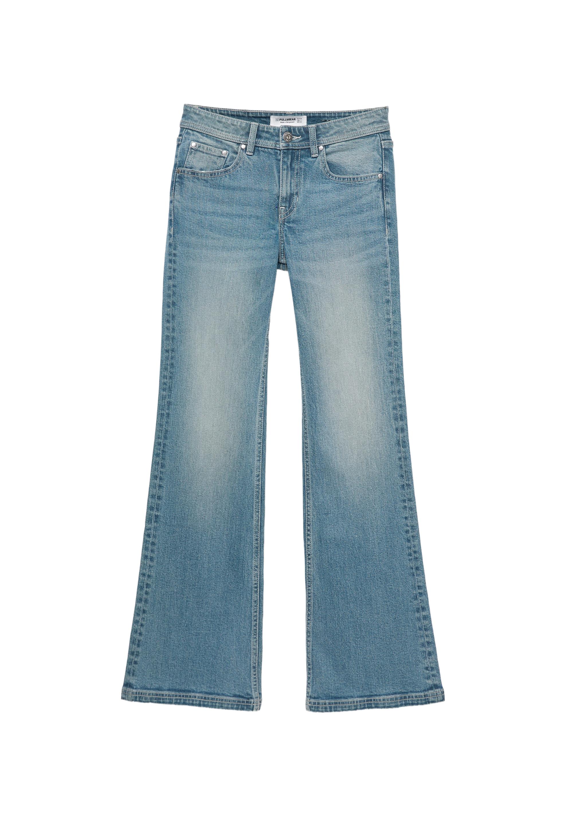 Low-rise boot-cut jeans — Greenish blue