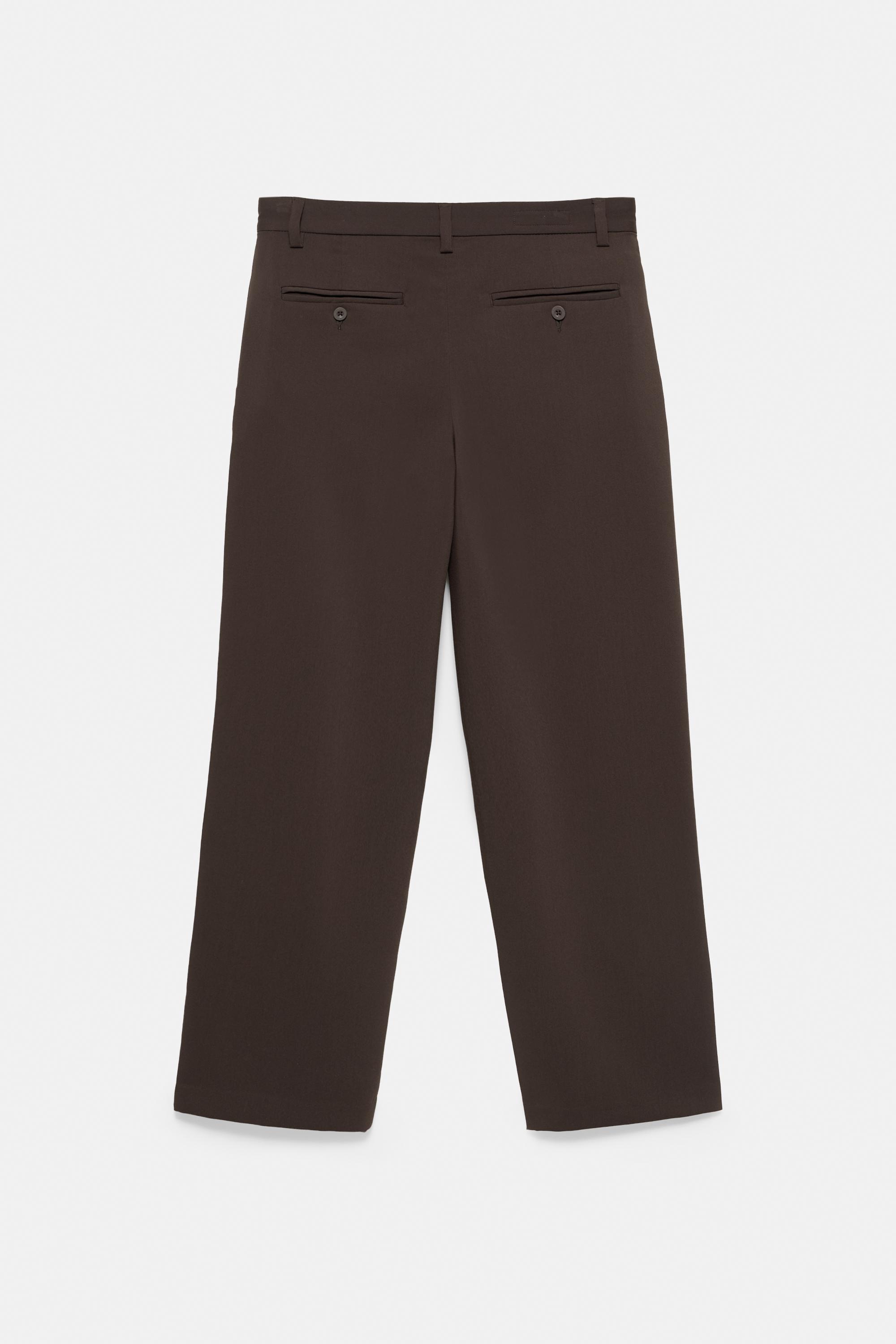 Tailored darted trousers — Brown