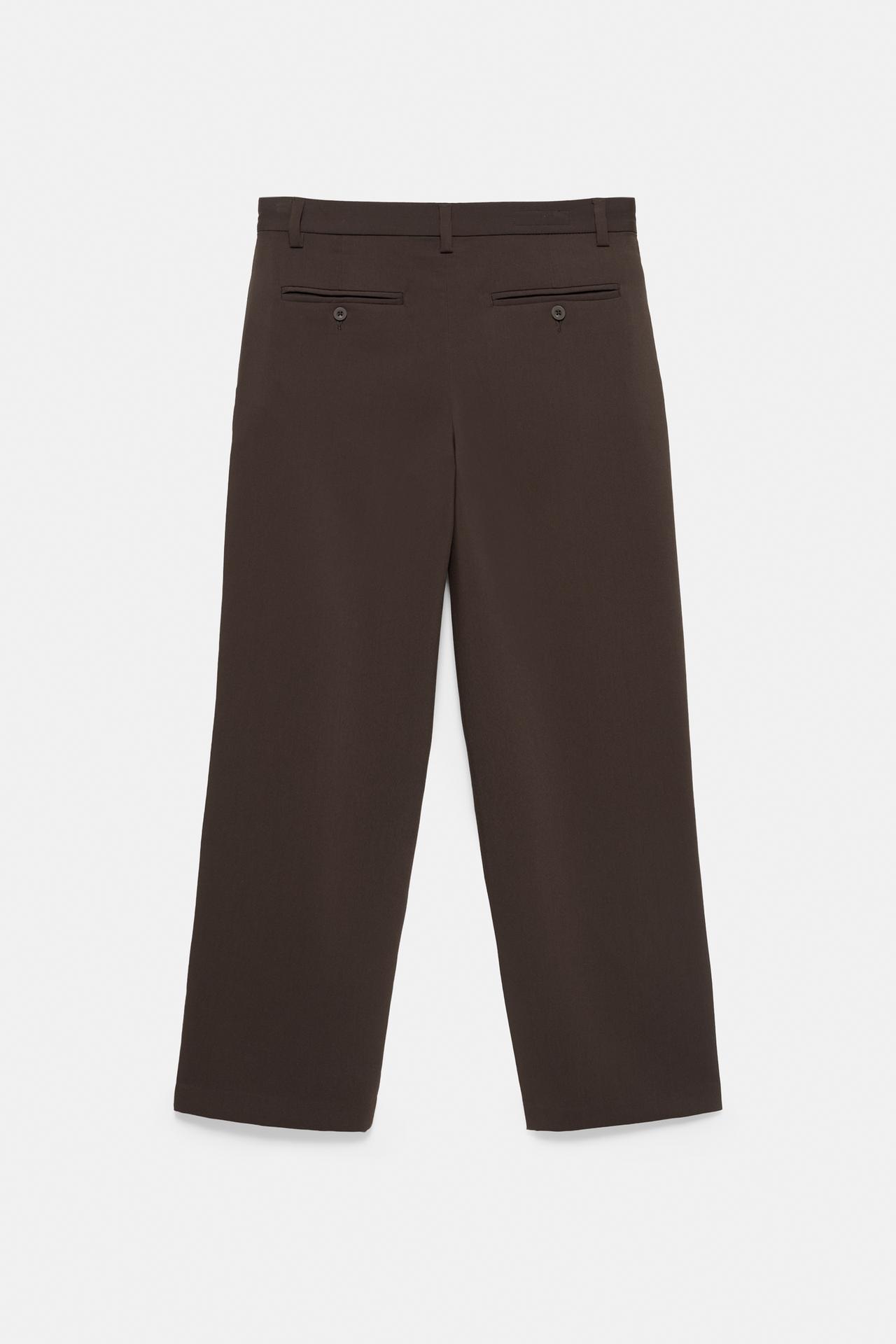 Tailored darted trousers — Brown