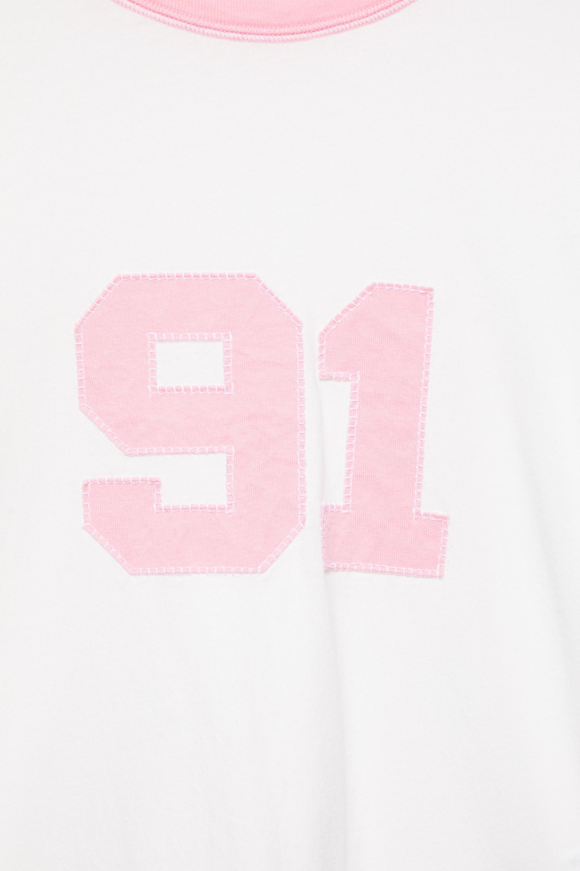 '91' graphic cropped T-shirt — Ice
