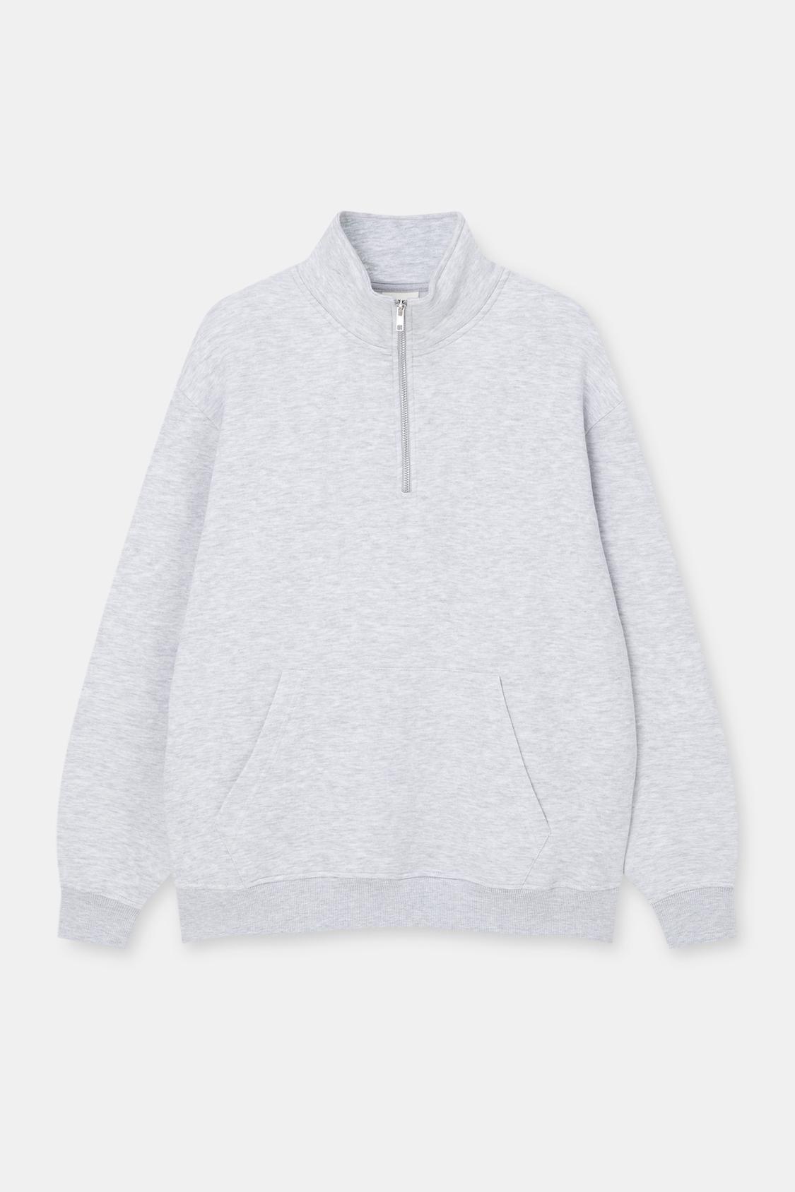 Zipped high neck sweatshirt - pull&bear