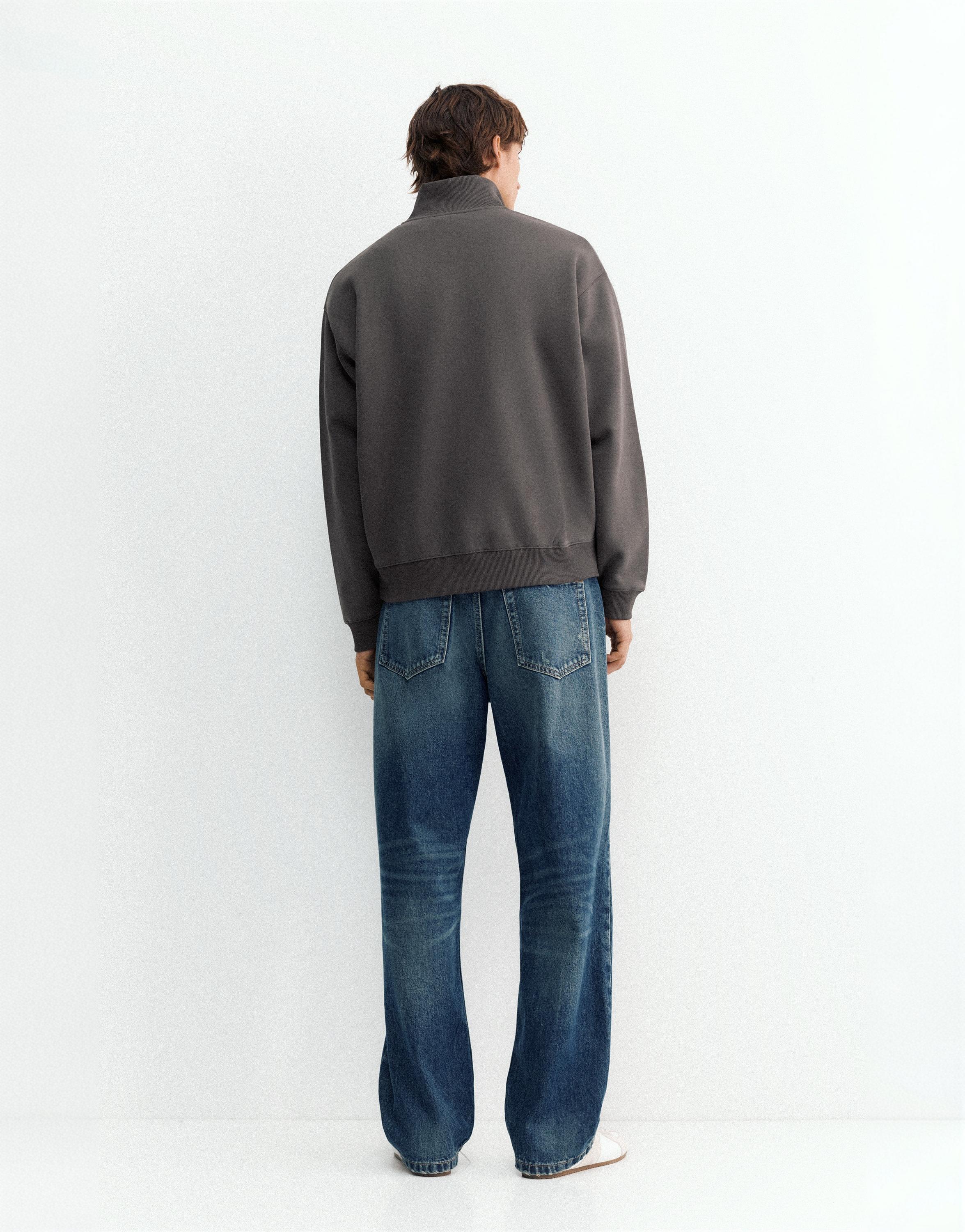 Quarter-zip sweatshirt — Anthracite grey