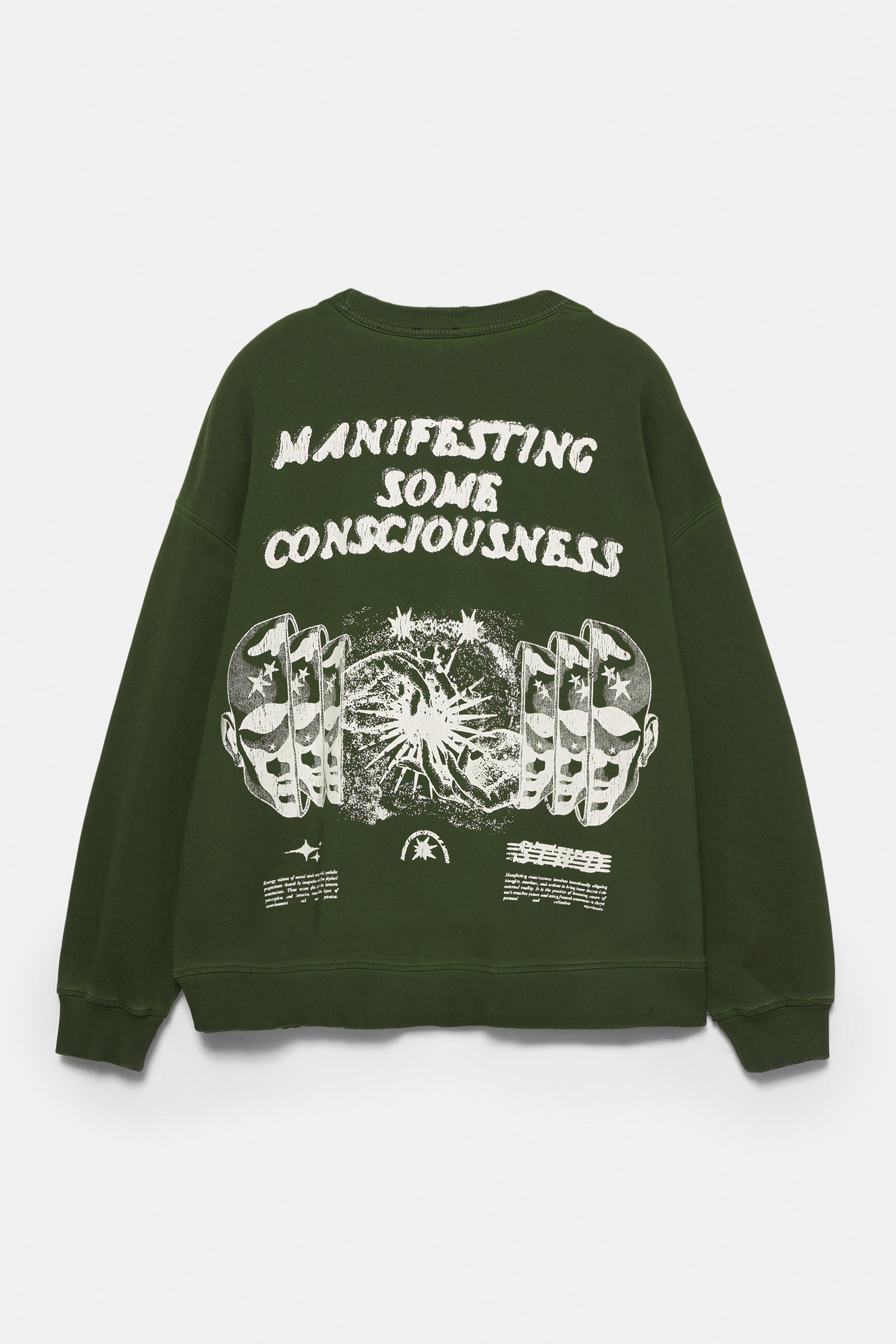 Acid green graphic sweatshirt — Green