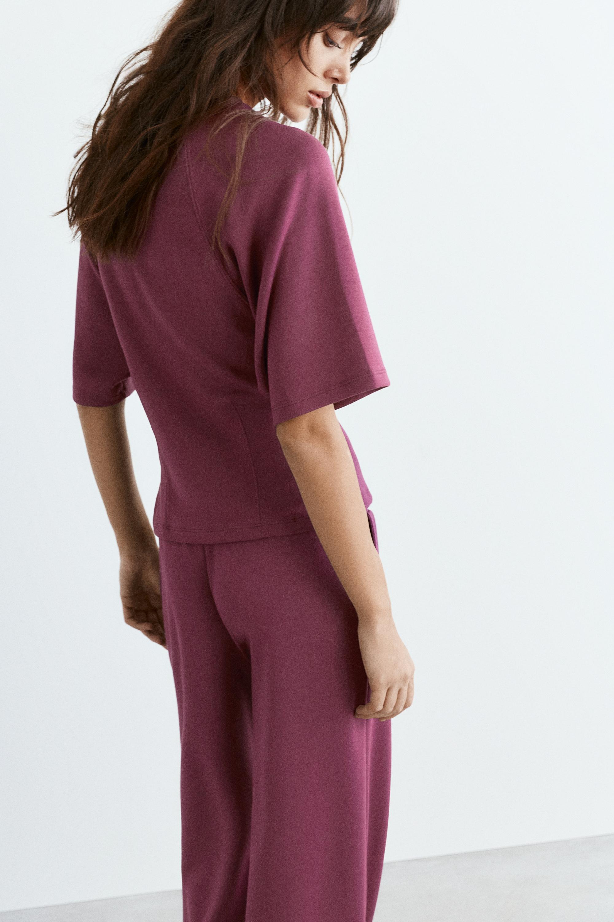 Soft touch short sleeve sweatshirt — Eggplant